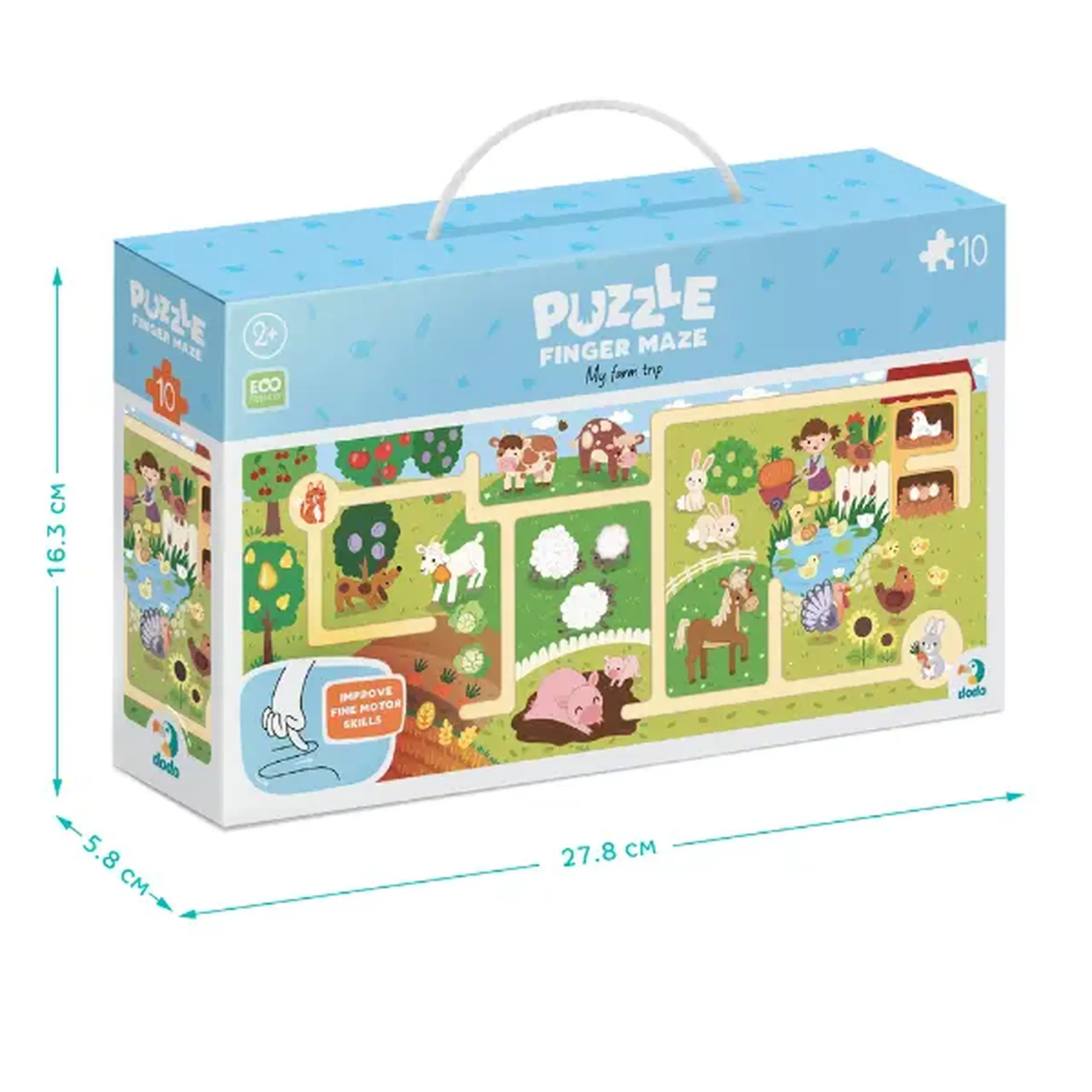 Puzzle-labirint "Călătoria mea prin fermă", 10 el.