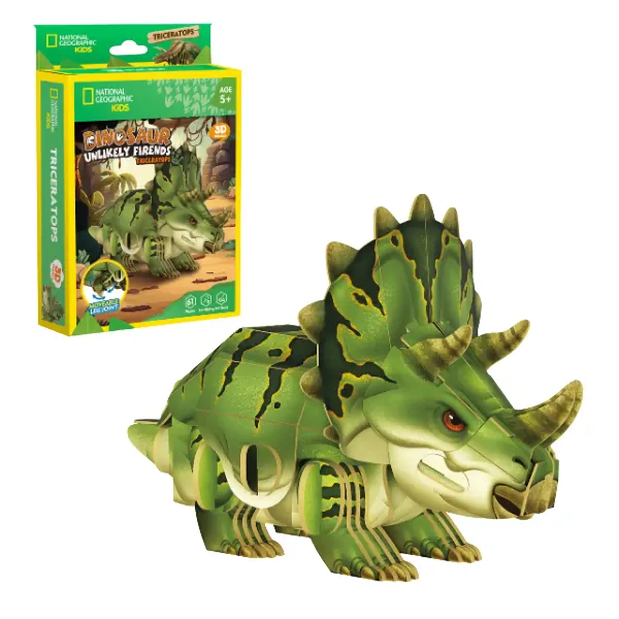 Puzzle 3D Triceratops – O călătorie fascinantă în lumea dinozaurilor, 61 piese