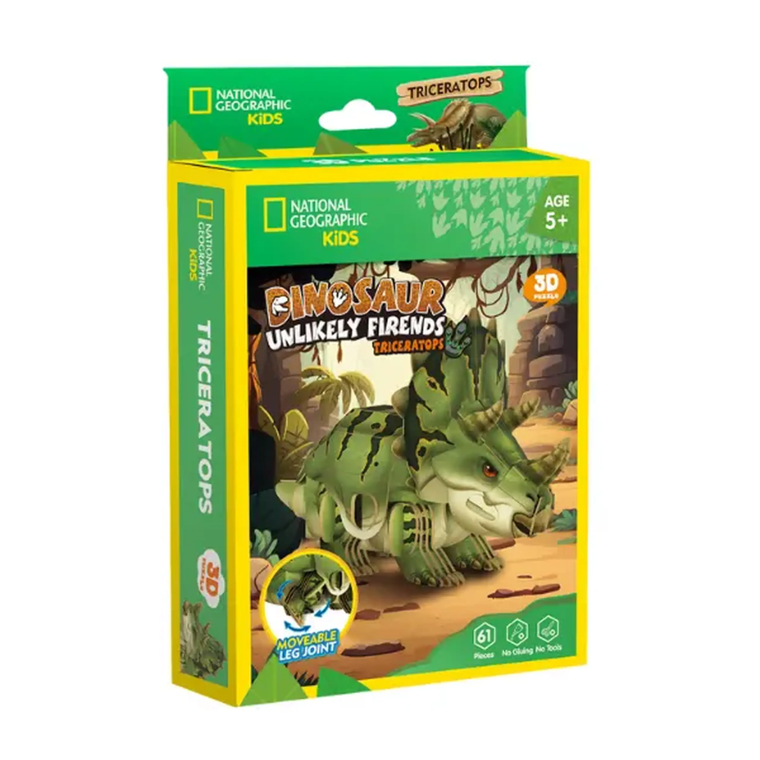 Puzzle 3D Triceratops – O călătorie fascinantă în lumea dinozaurilor, 61 piese
