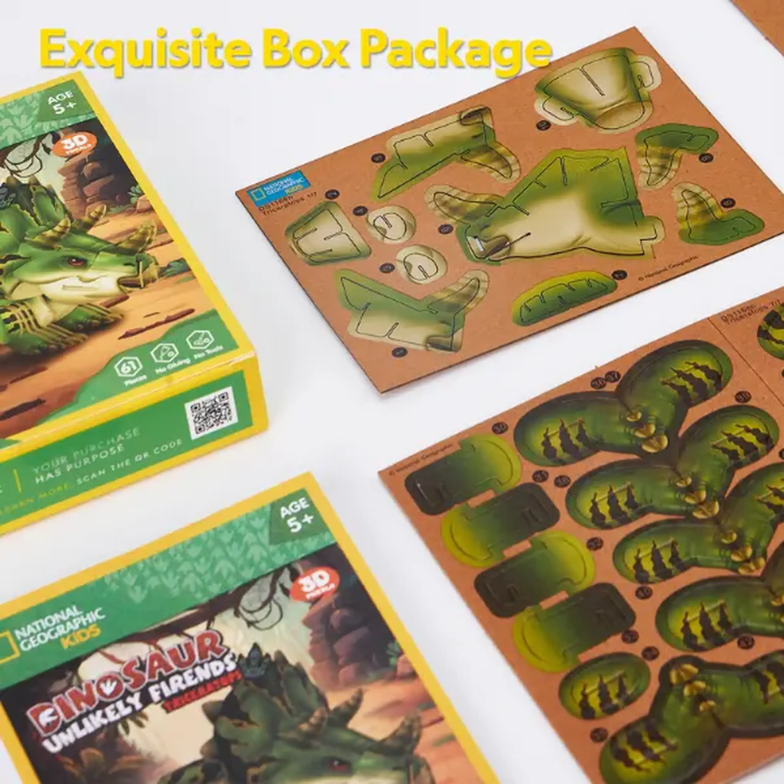 Puzzle 3D Triceratops – O călătorie fascinantă în lumea dinozaurilor, 61 piese