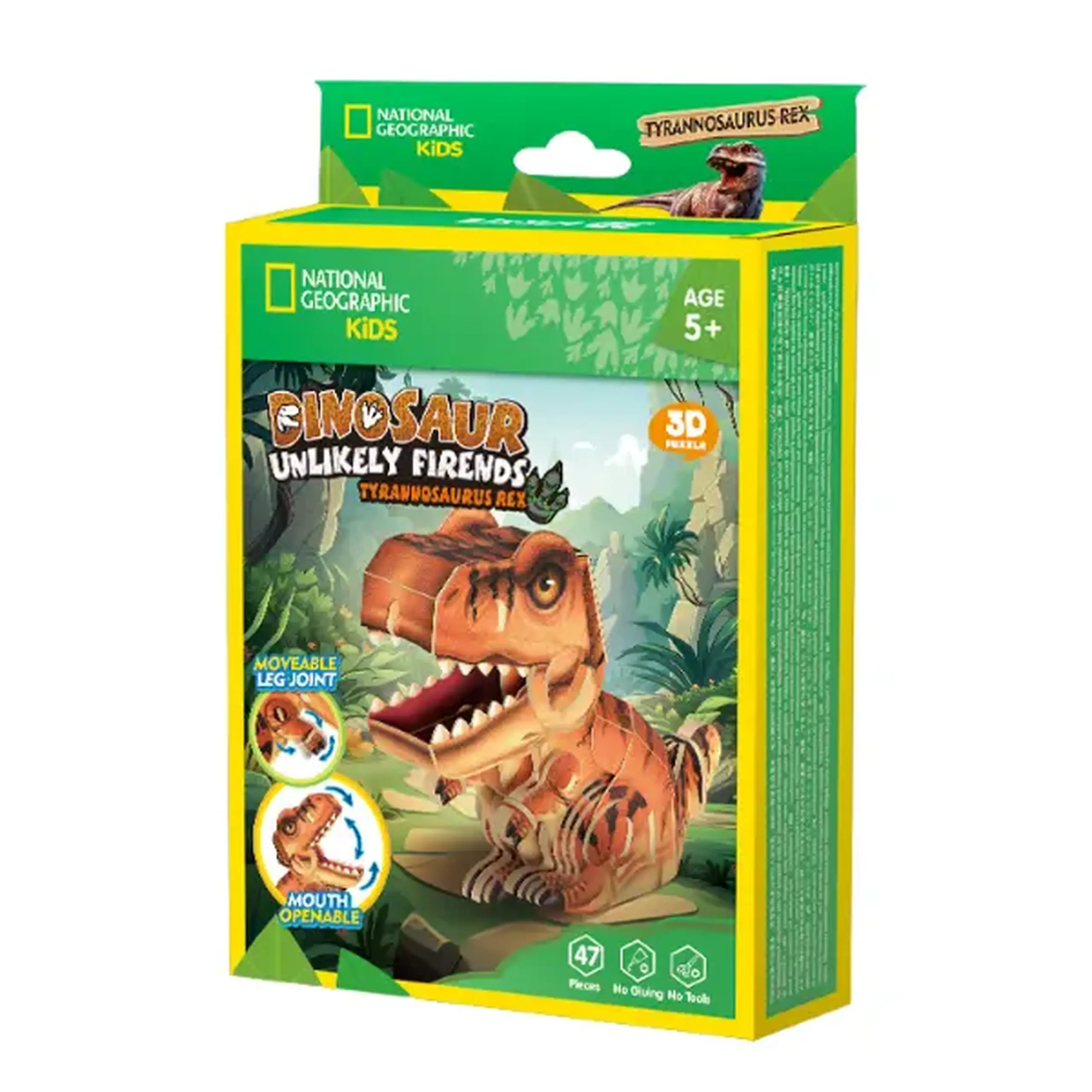 Puzzle 3D Tyrannosaurus Rex – Creează-ți propriul T-Rex impresionant, 47 piese