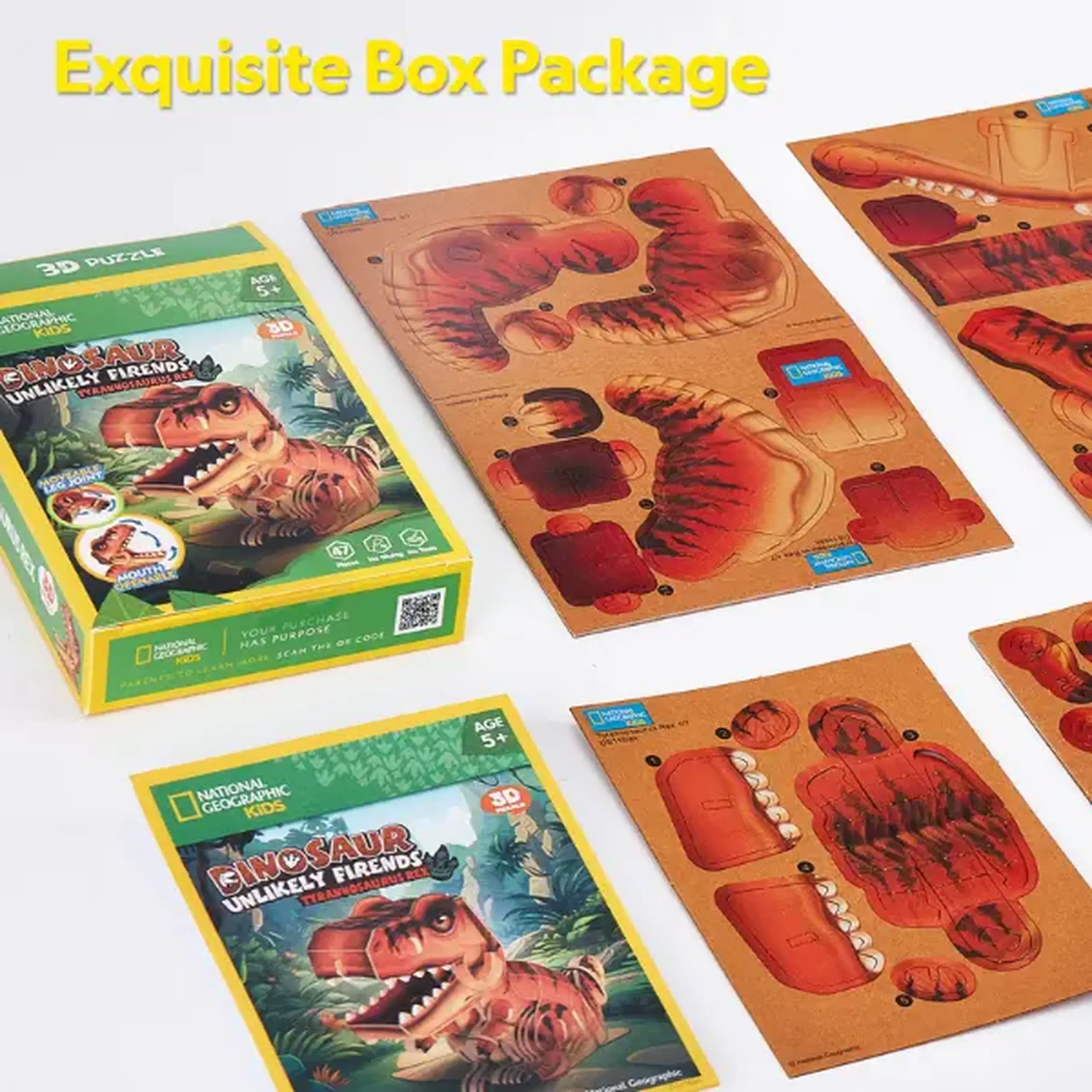 Puzzle 3D Tyrannosaurus Rex – Creează-ți propriul T-Rex impresionant, 47 piese