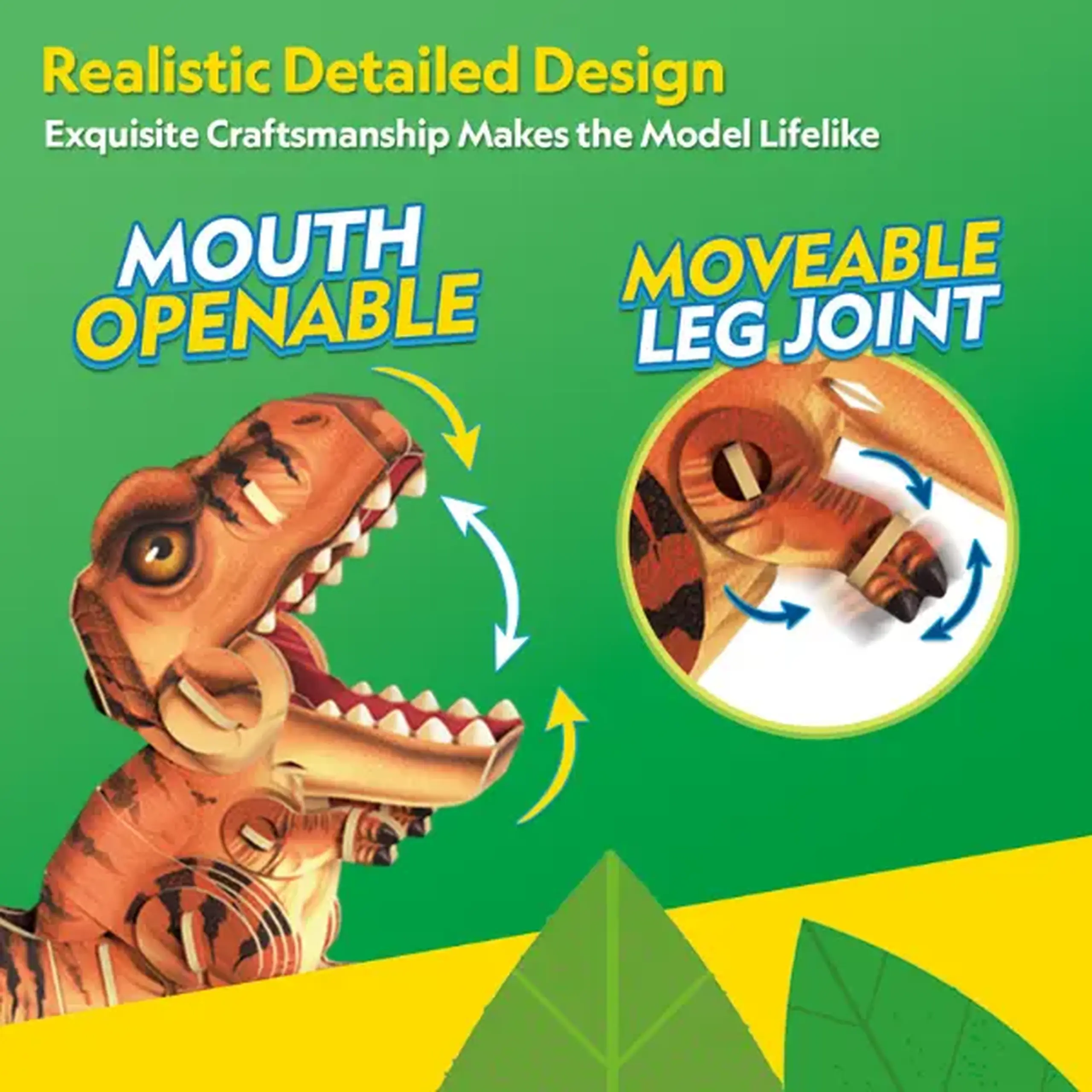 Puzzle 3D Tyrannosaurus Rex – Creează-ți propriul T-Rex impresionant, 47 piese