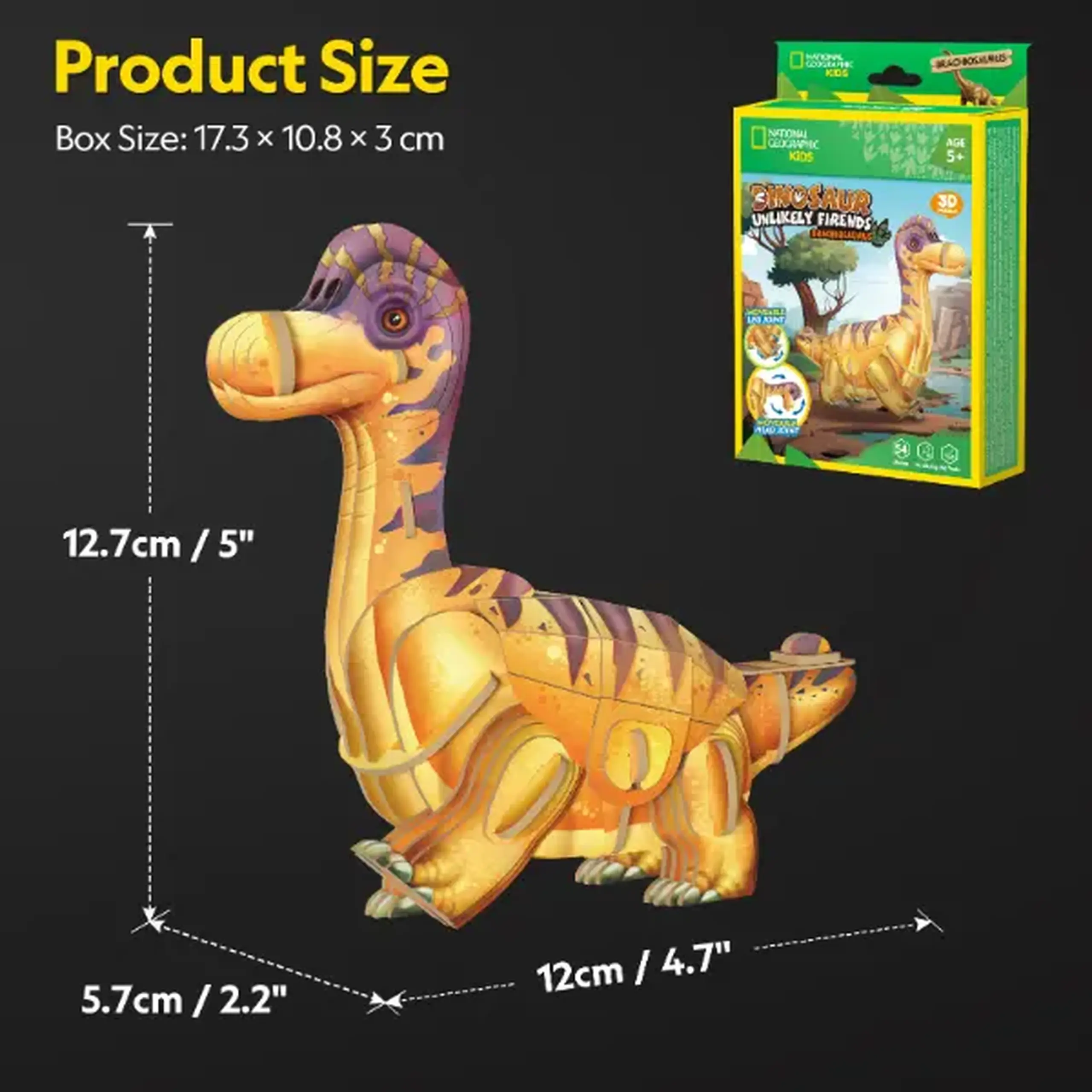 Puzzle 3D Brachiosaurus – Creează-ți propriul gigant cu gât lung, 54 piese