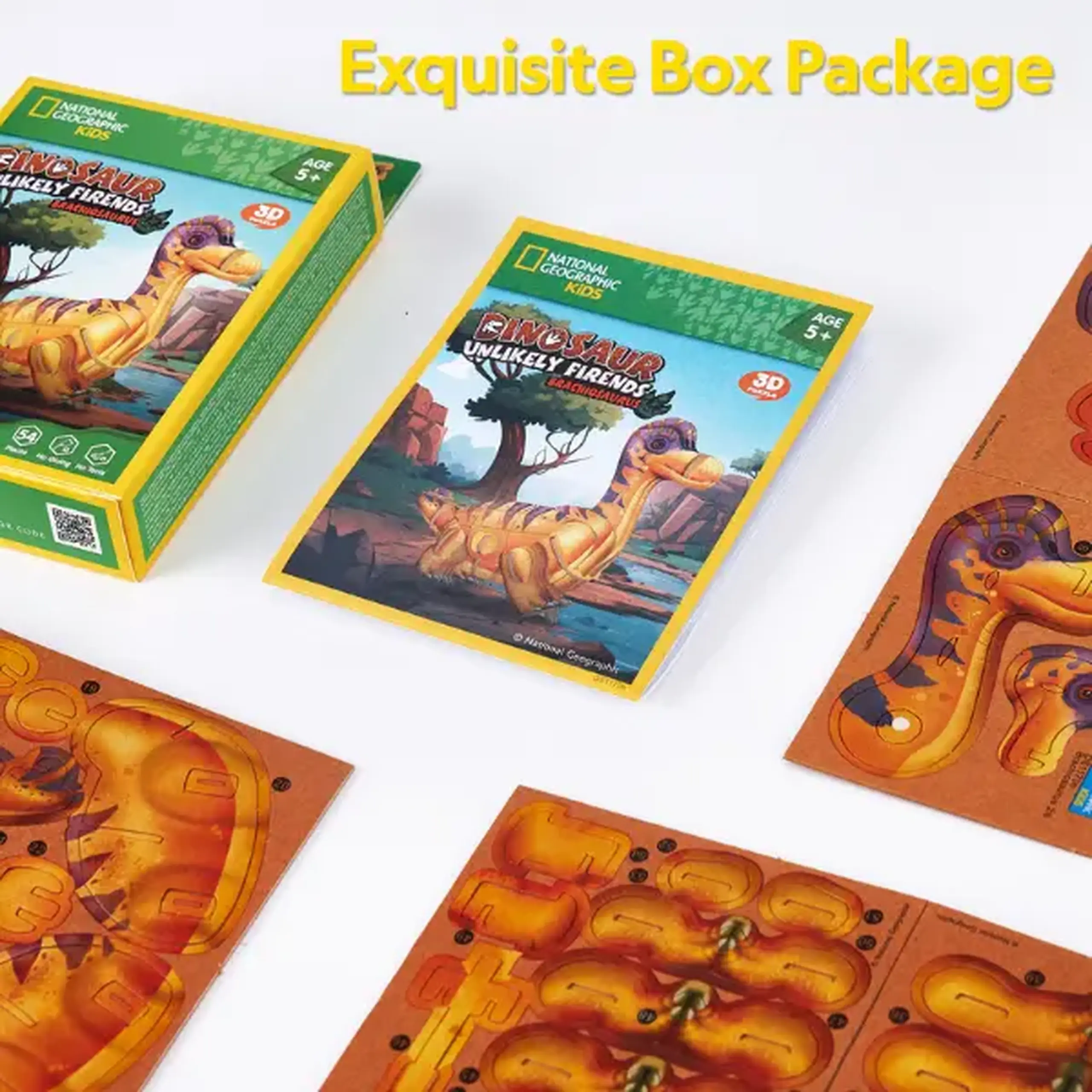 Puzzle 3D Brachiosaurus – Creează-ți propriul gigant cu gât lung, 54 piese