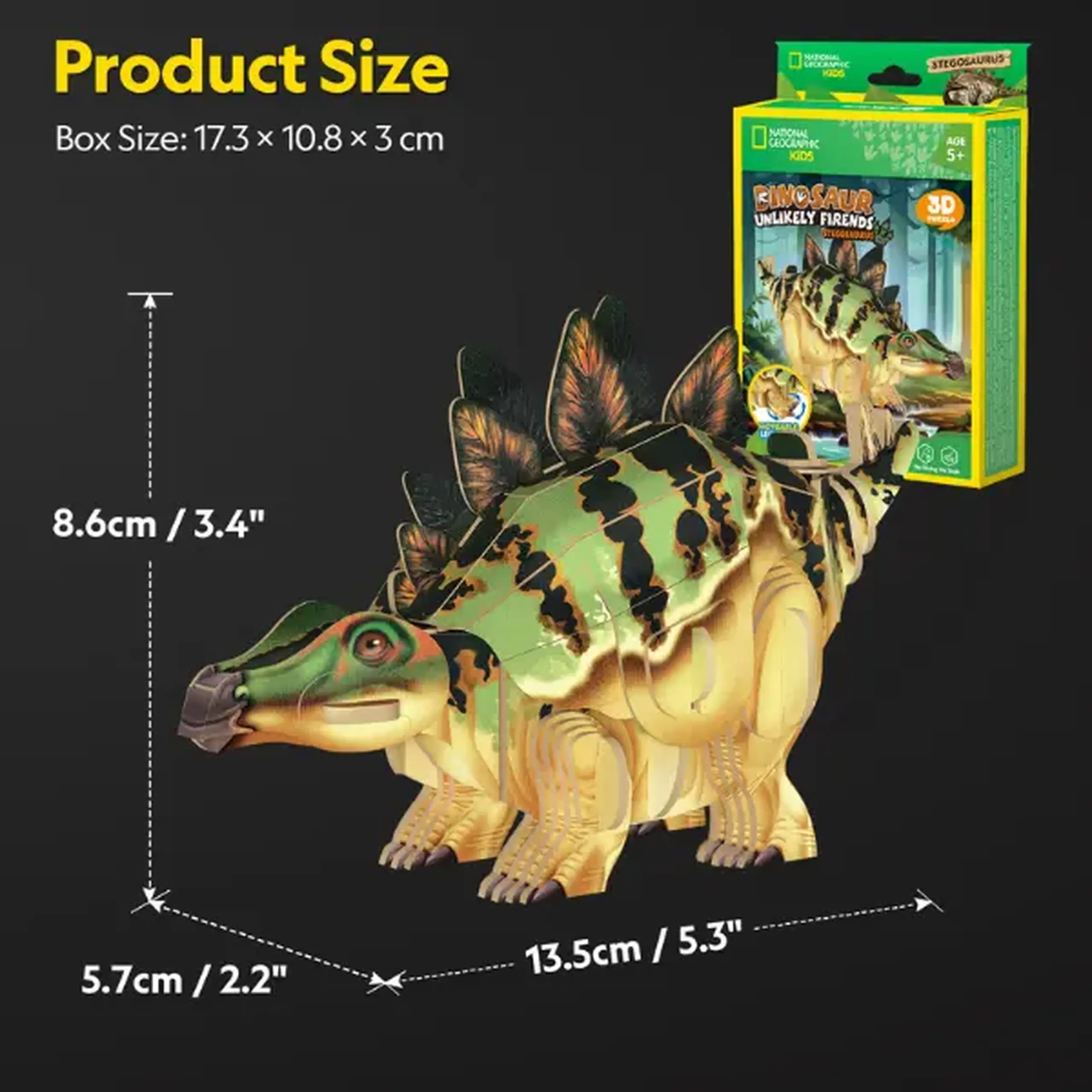 Puzzle 3D Stegosaurus – Dă viață legendarului stegozaur, 51 piese