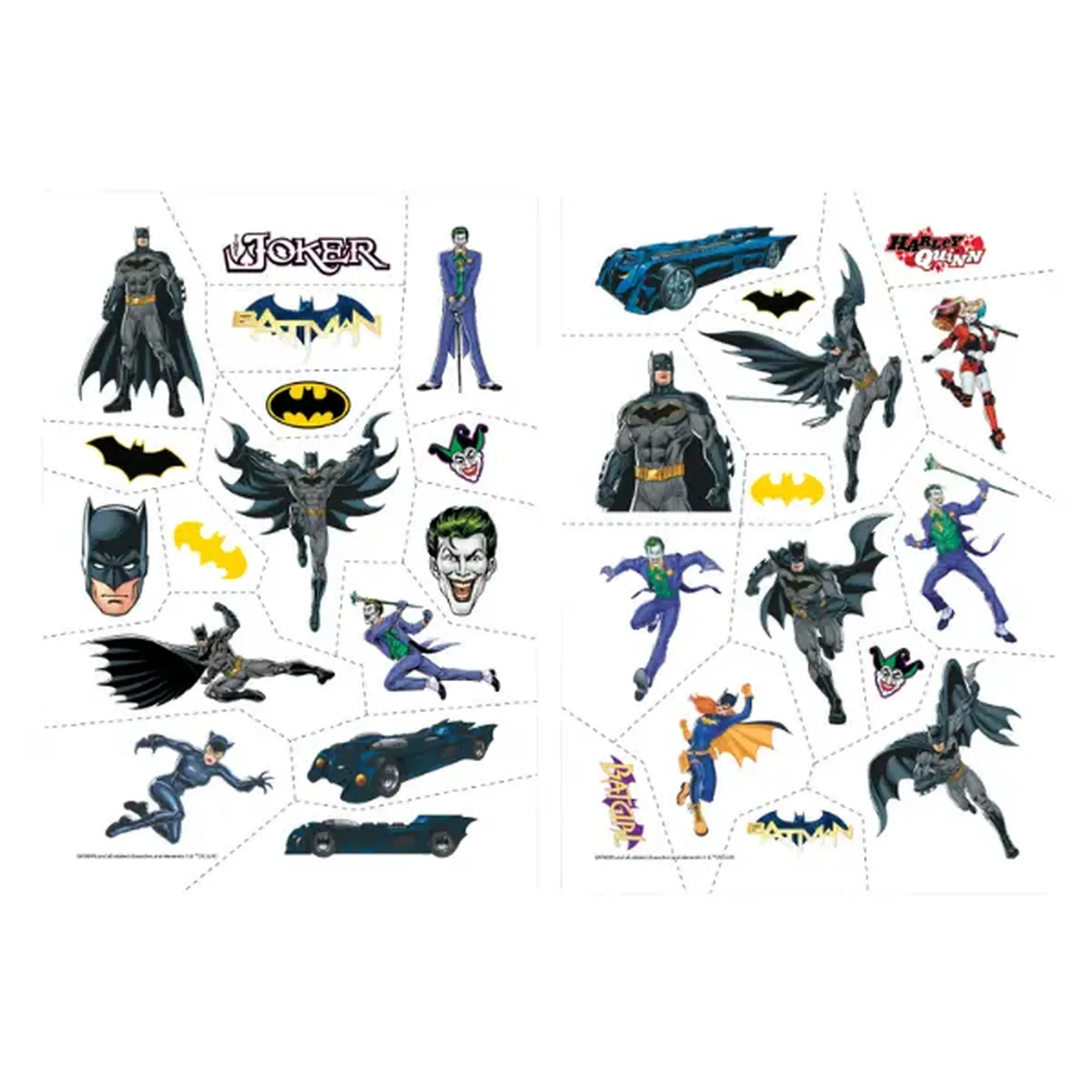 Set de tatuaje temporare pentru copii "Batman: Eroii din Gotham City", luminează în întuneric