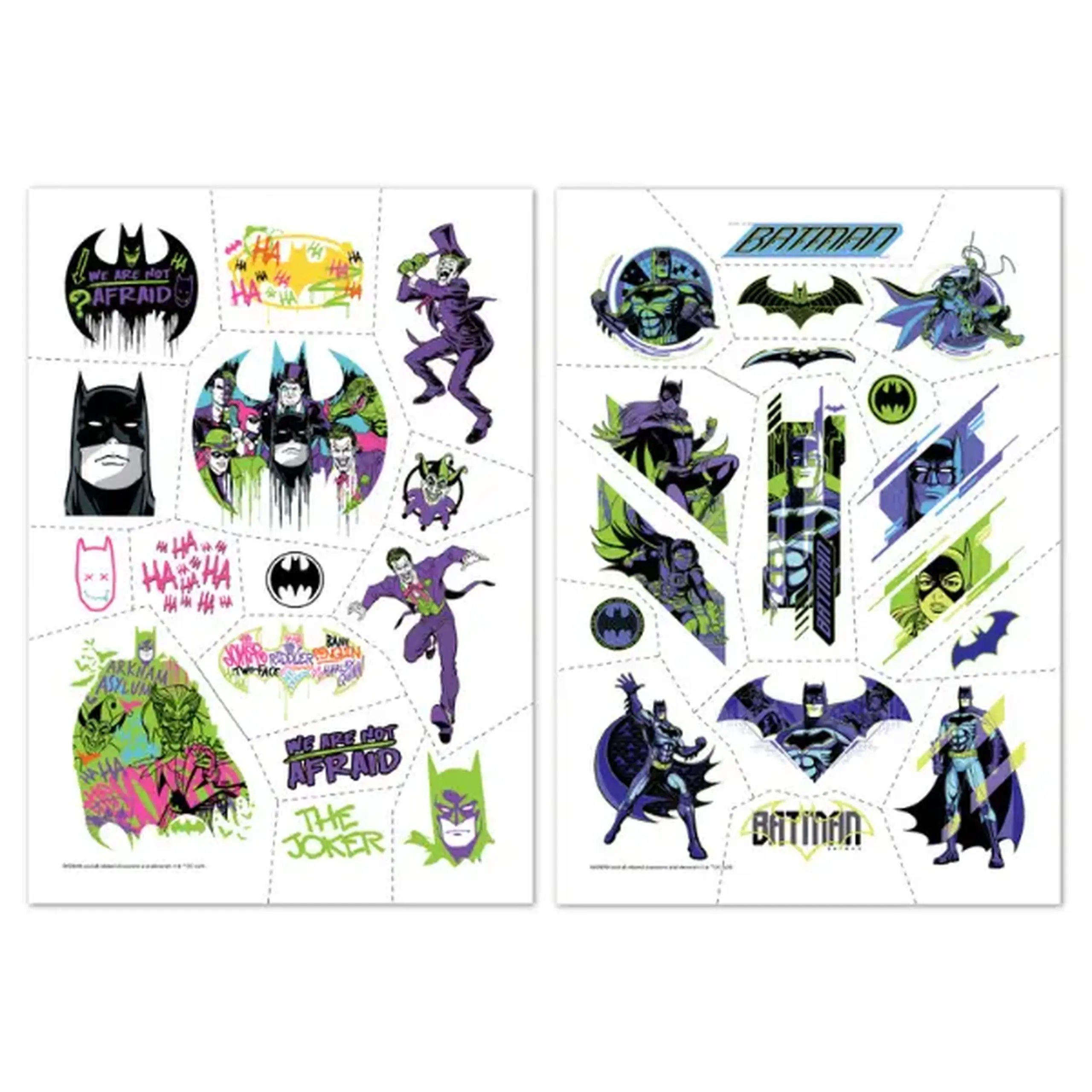 Set de tatuaje temporare pentru copii "Batman: Echipă", luminează în întuneric