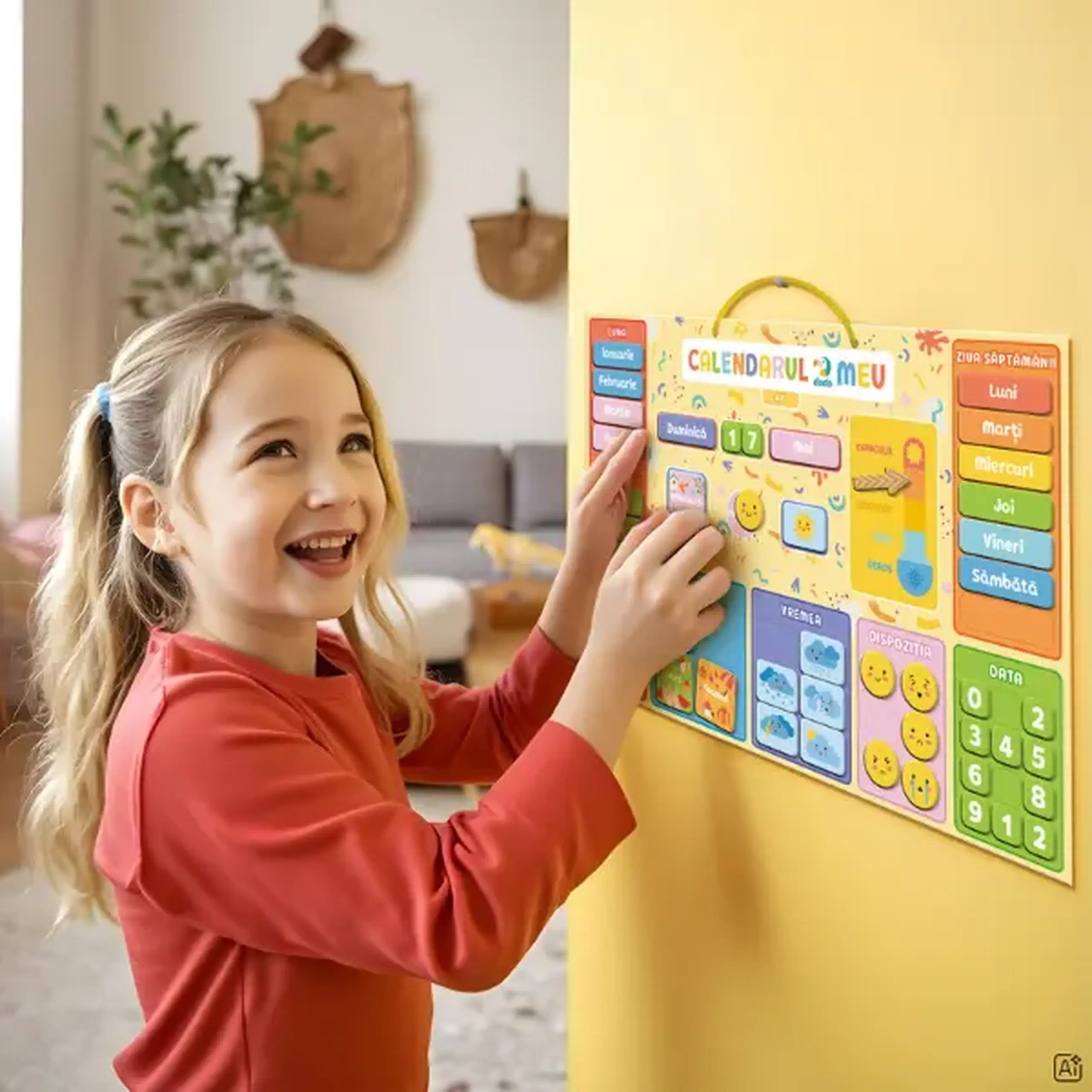 Calendar educativ magnetic, (ro)