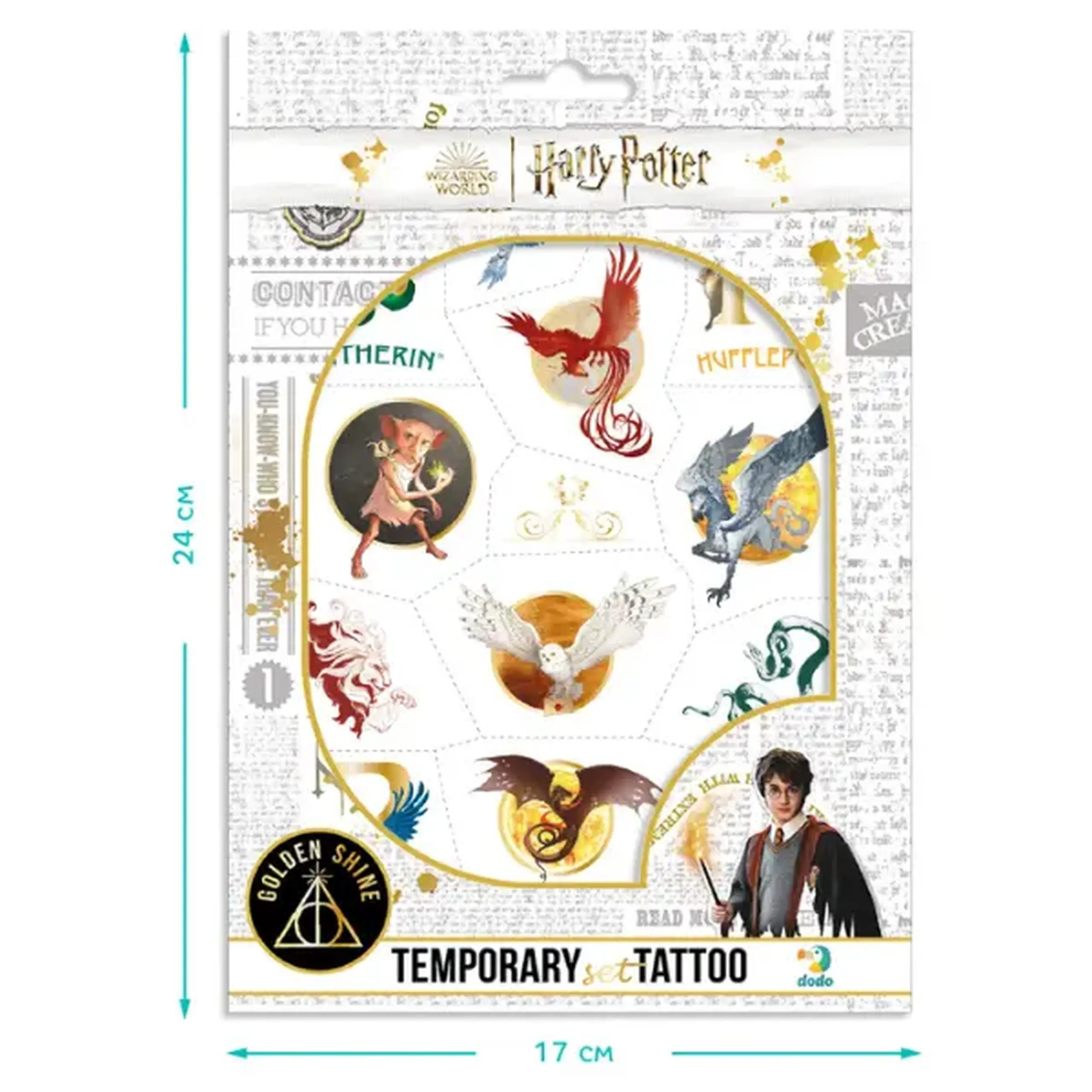 Set de tatuaje temporare pentru copii "Harry Potter", luminează în întuneric