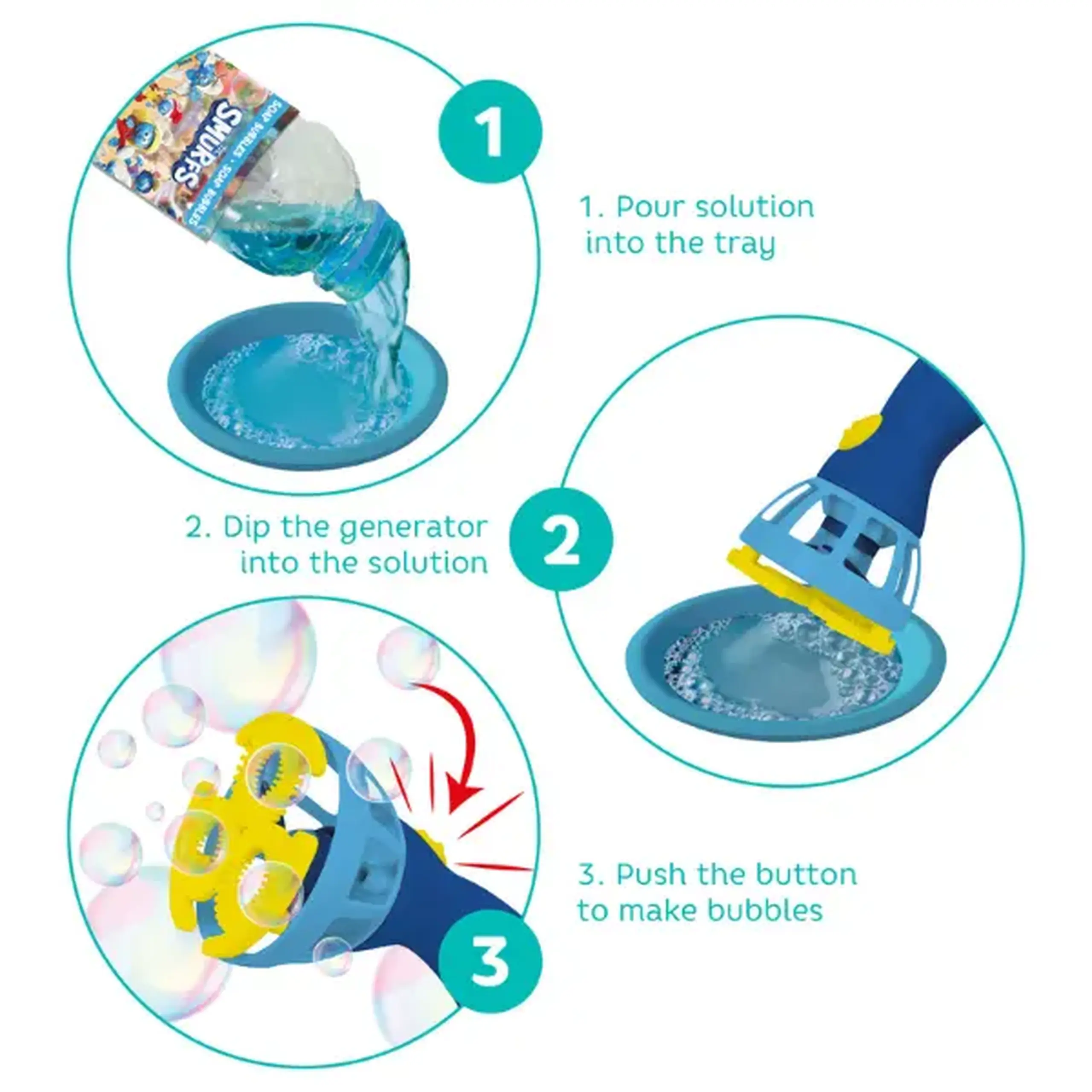 Suflantă cu bule "Smurfii", 450 ml