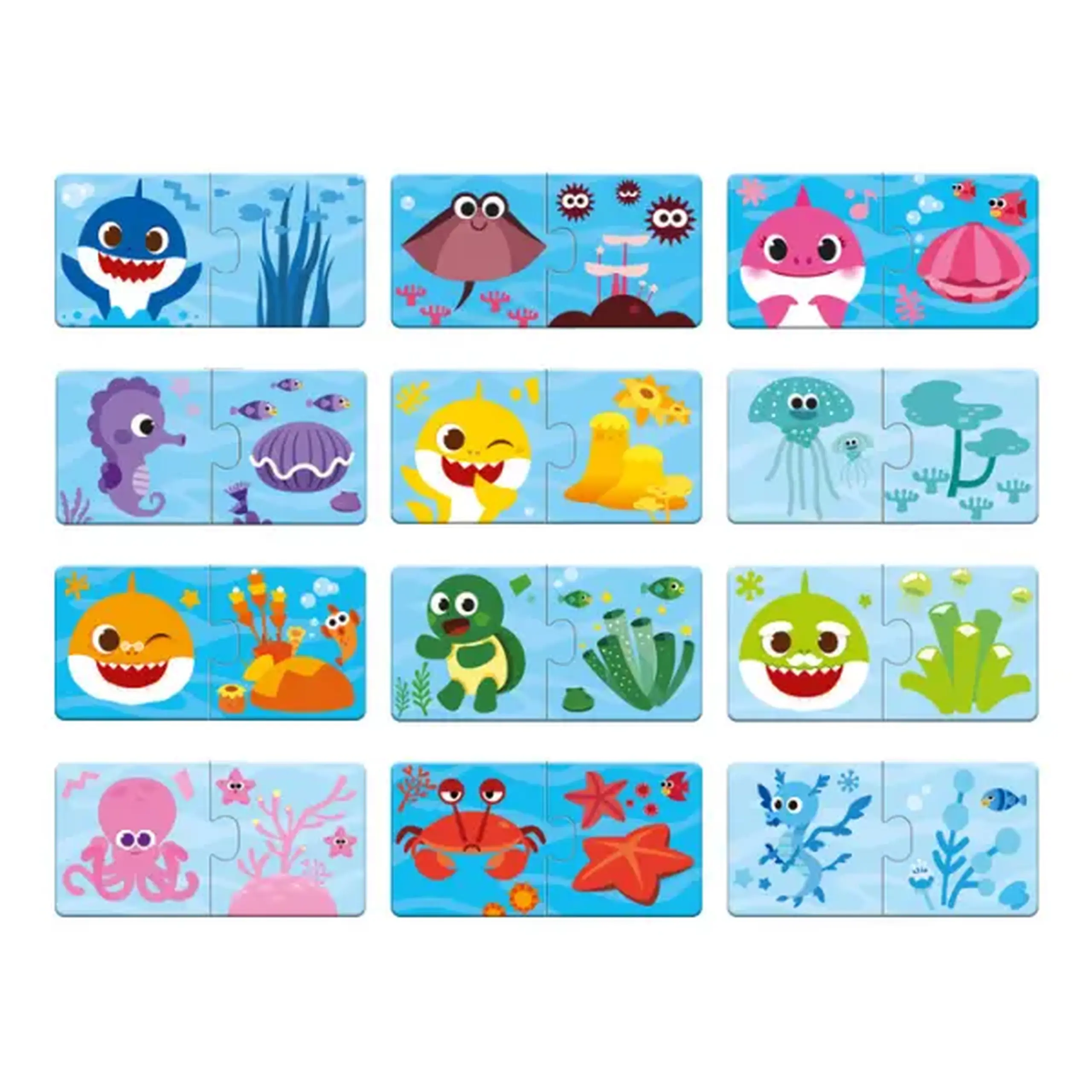 Puzzle "Potrivește culorile", 24 elem., seria Baby Shark