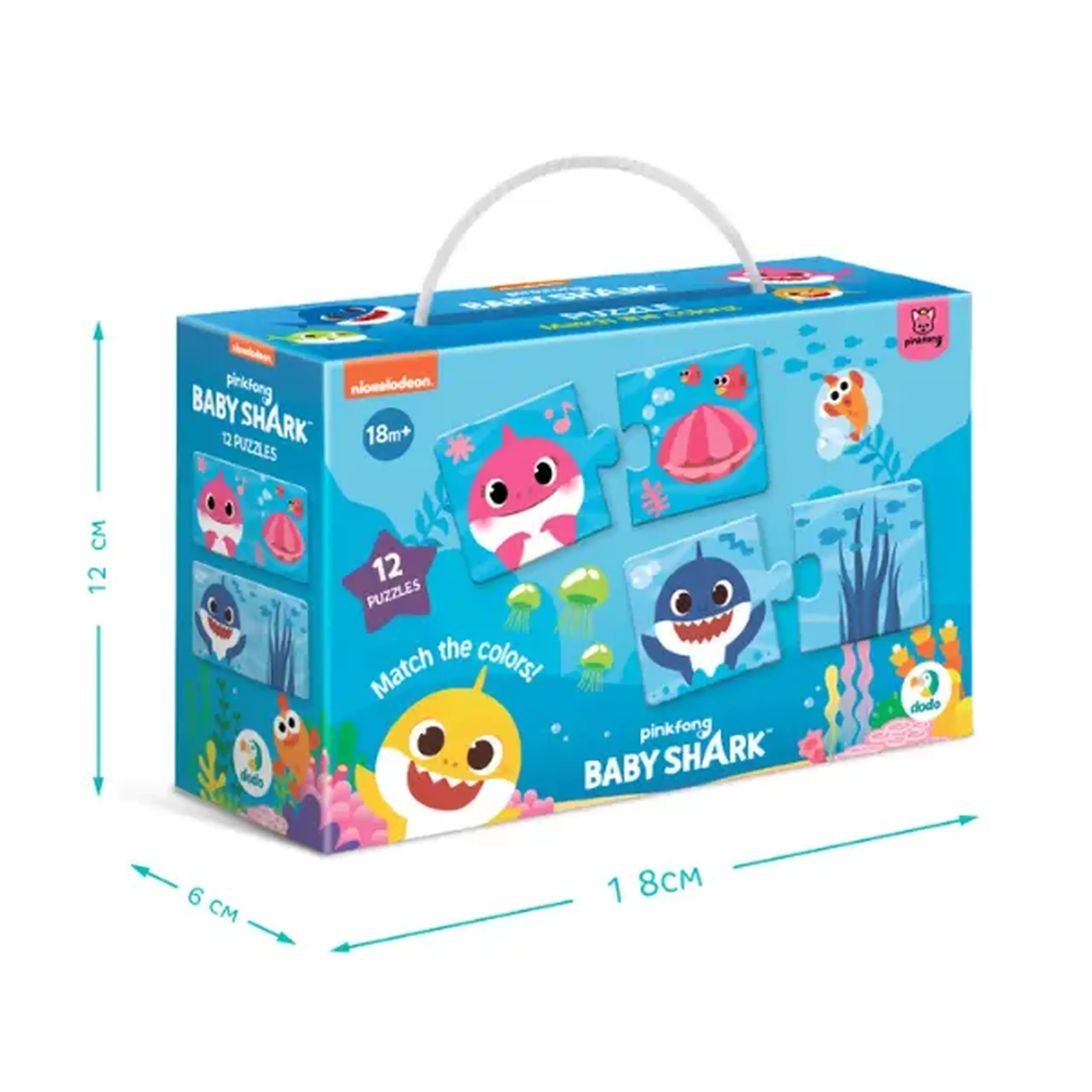 Puzzle "Potrivește culorile", 24 elem., seria Baby Shark
