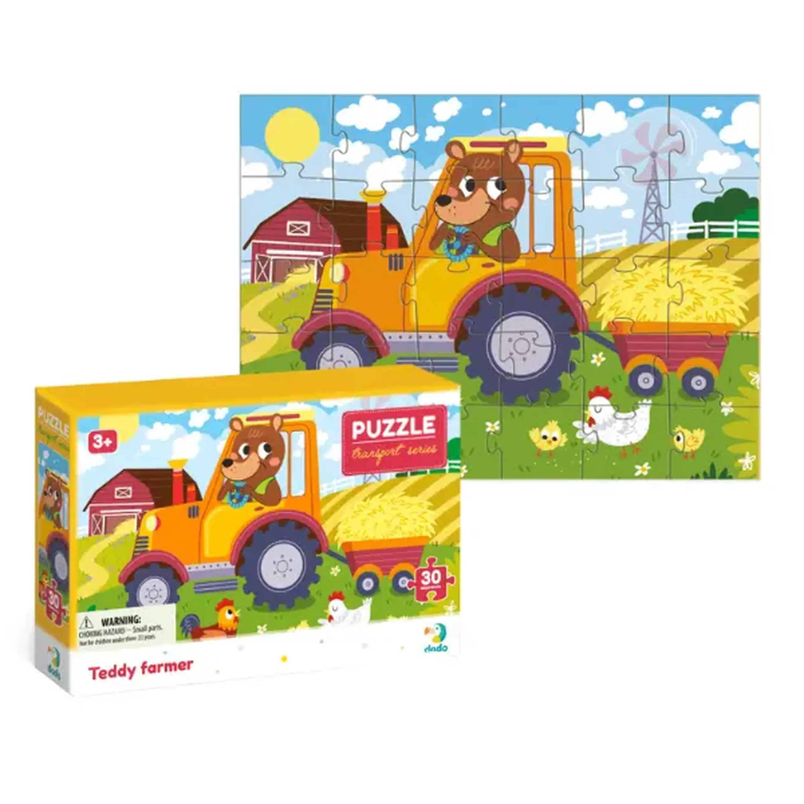 Puzzle "Ursulețul fermier", seria Transport, 30 elem.