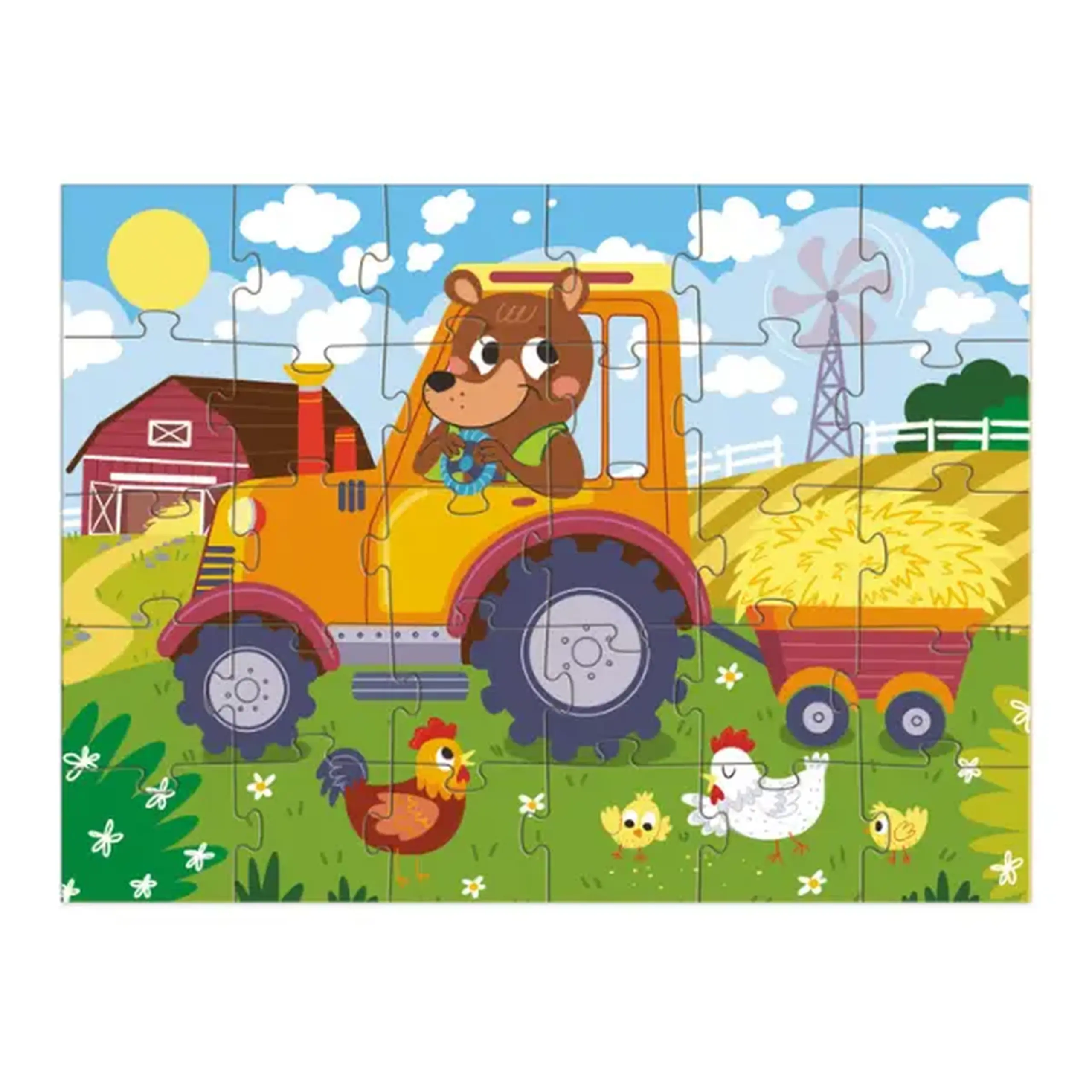 Puzzle "Ursulețul fermier", seria Transport, 30 elem.
