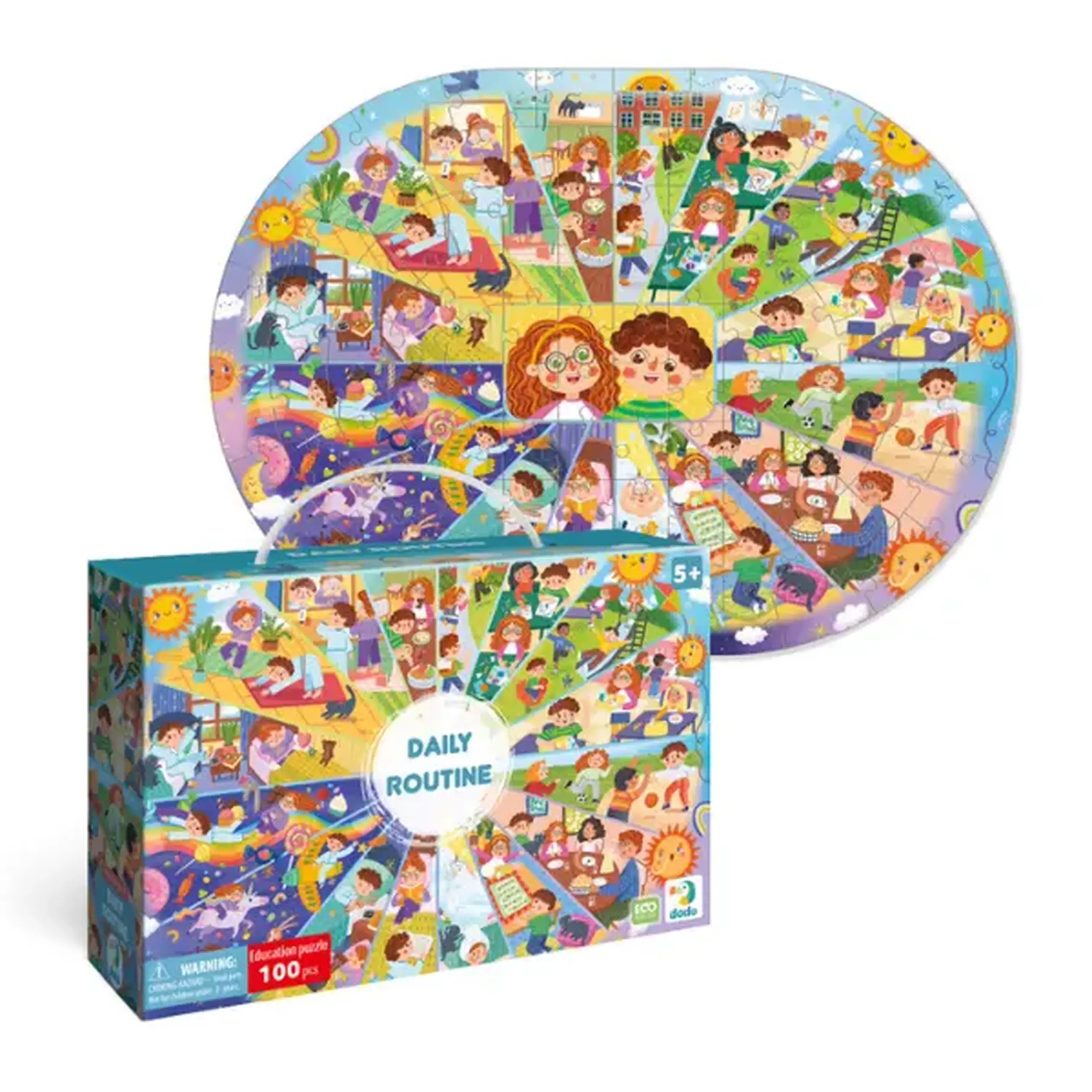 Puzzle "Rutina zilnică", seria Puzzle-uri educative, 100 piese