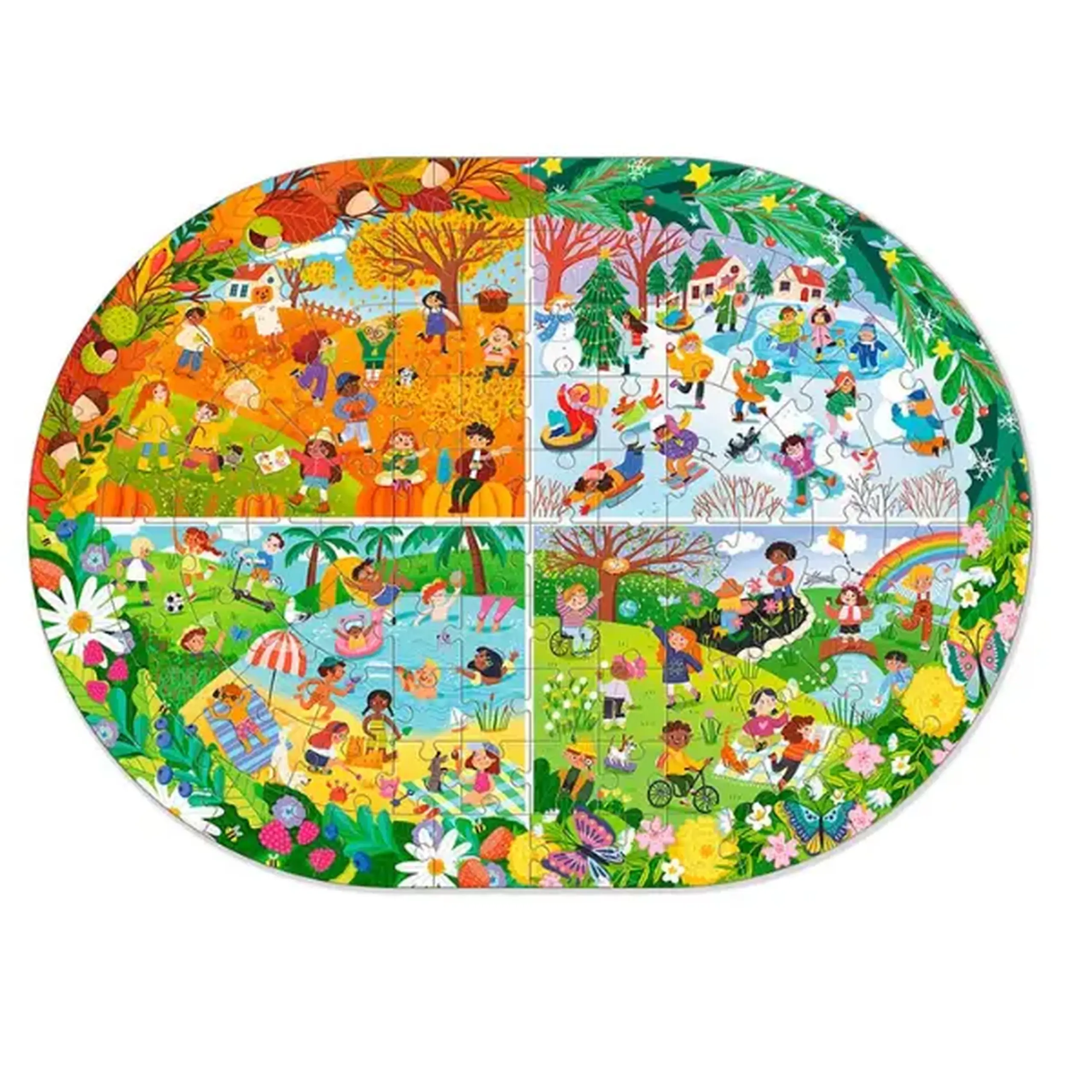 Puzzle "Anotimpurile anului", seria Puzzle-uri educative, 100 piese