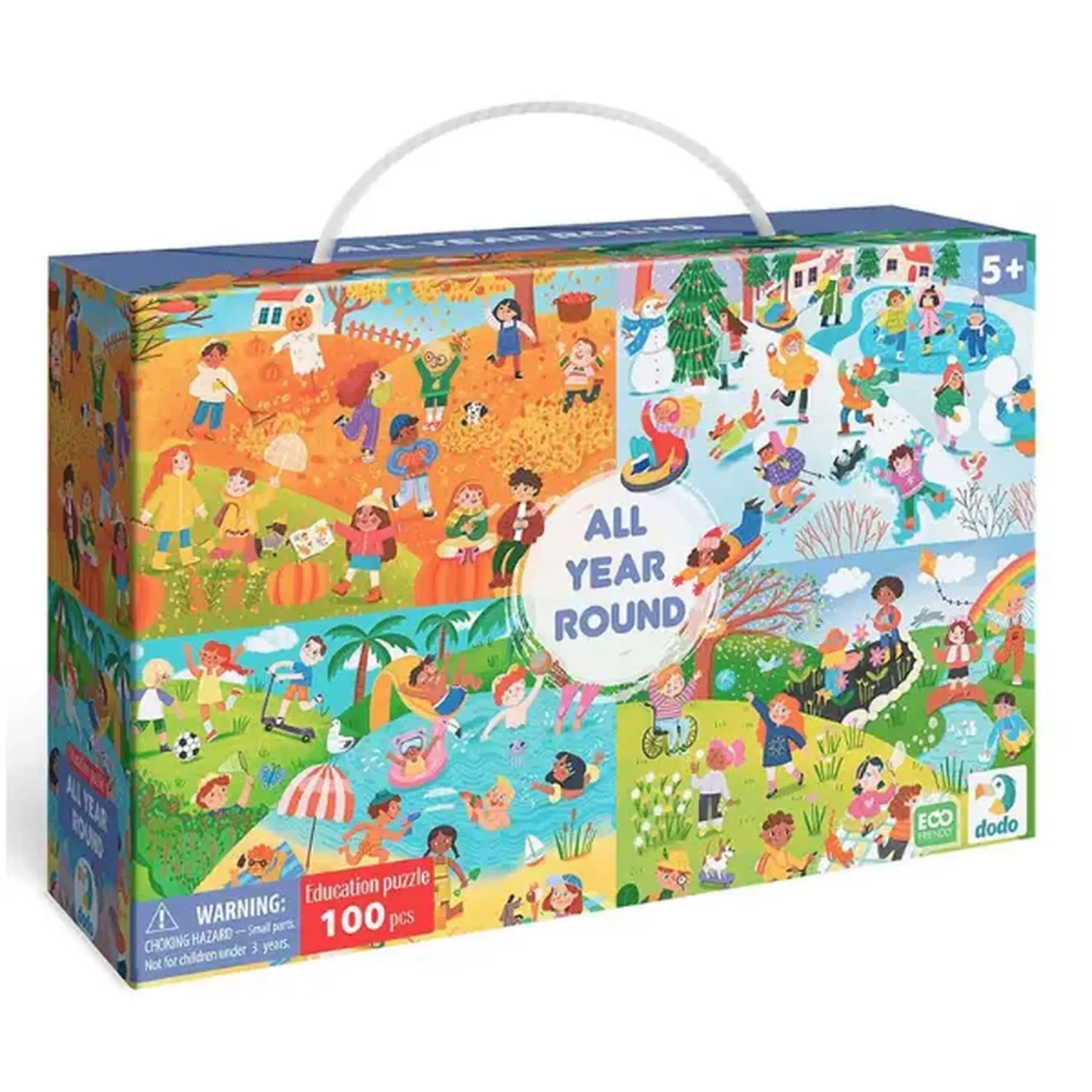 Puzzle "Anotimpurile anului", seria Puzzle-uri educative, 100 piese