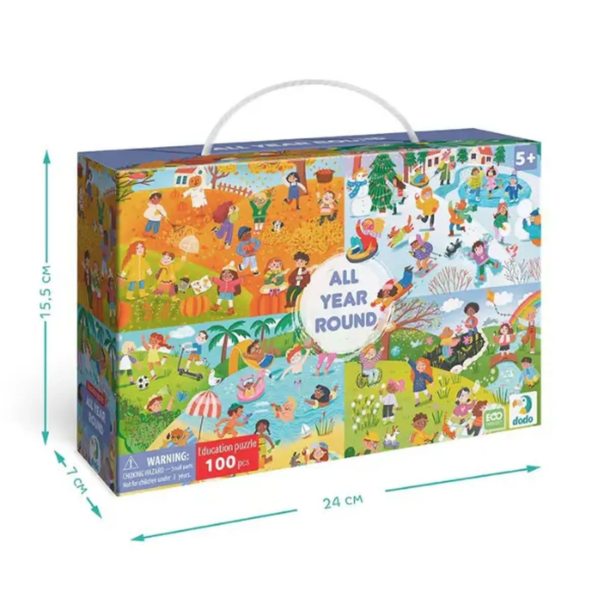 Puzzle "Anotimpurile anului", seria Puzzle-uri educative, 100 piese