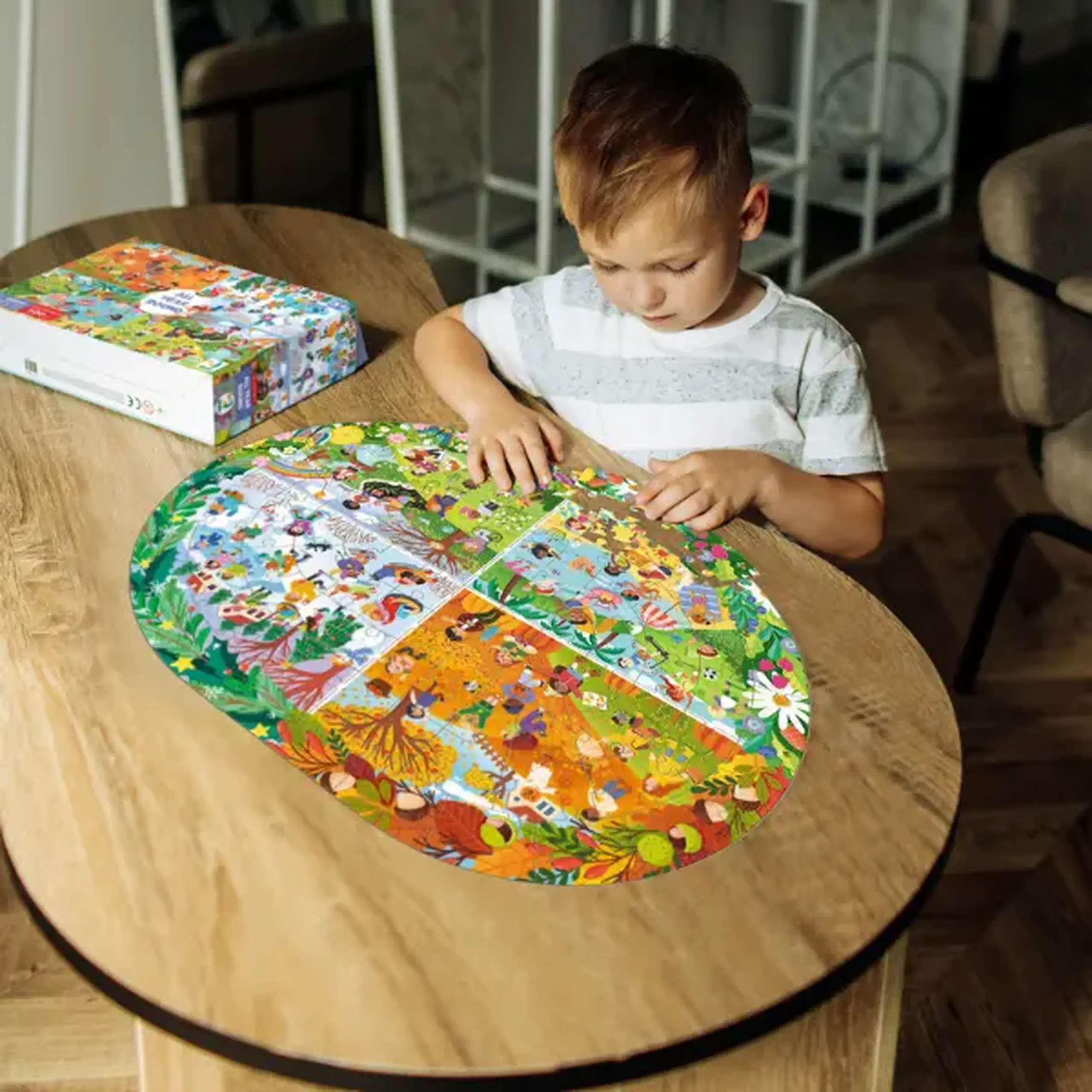 Puzzle "Anotimpurile anului", seria Puzzle-uri educative, 100 piese