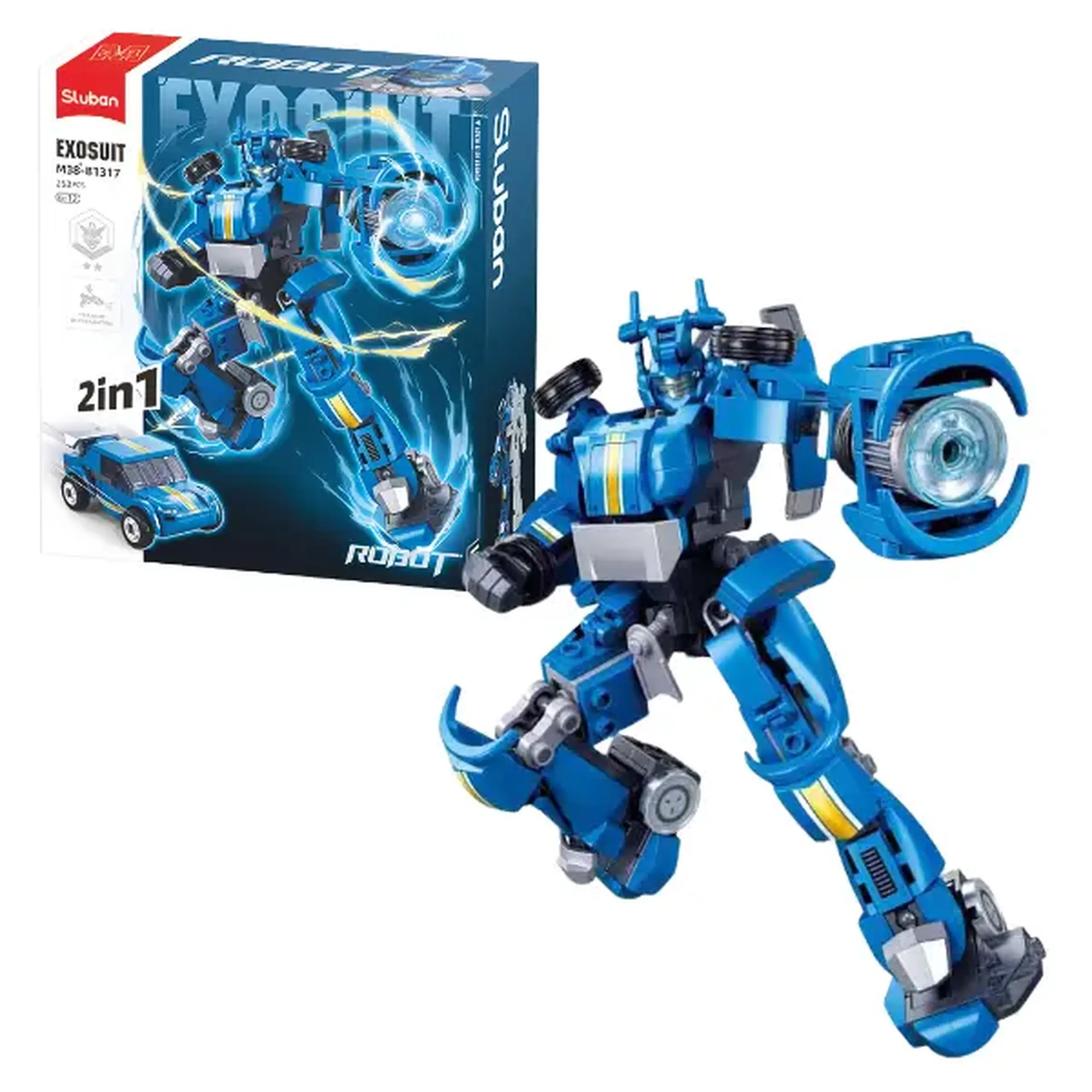 Set de construcție "Robot-Mașină sport 2 în 1", 253 elem.