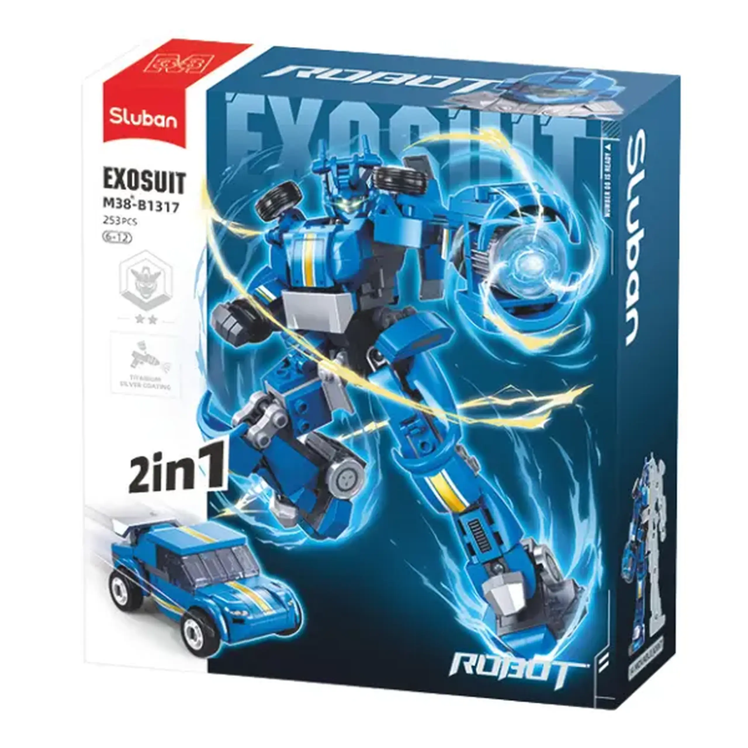Set de construcție "Robot-Mașină sport 2 în 1", 253 elem.