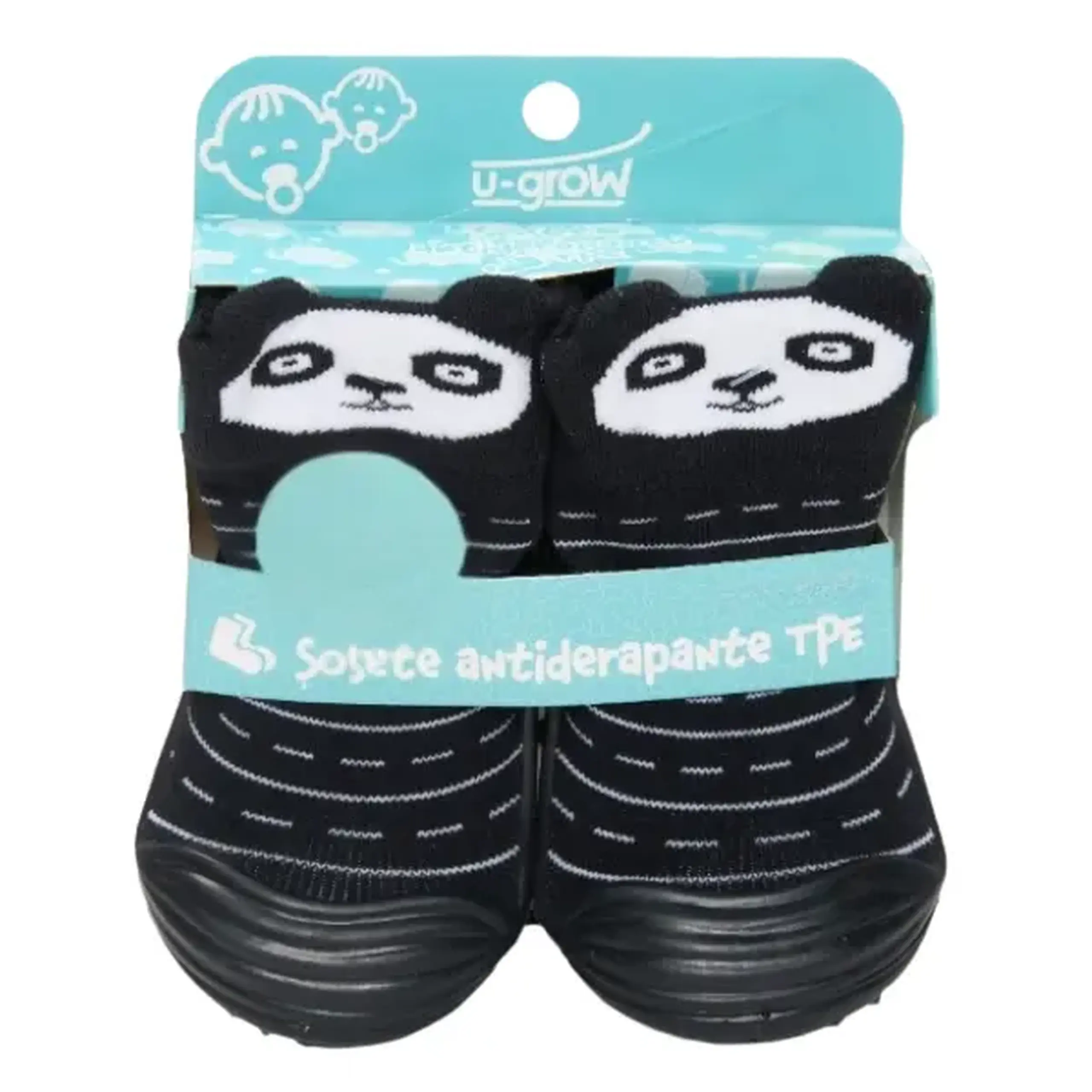 Șosete cu panda antiderapante pentru copii, mărimea 23