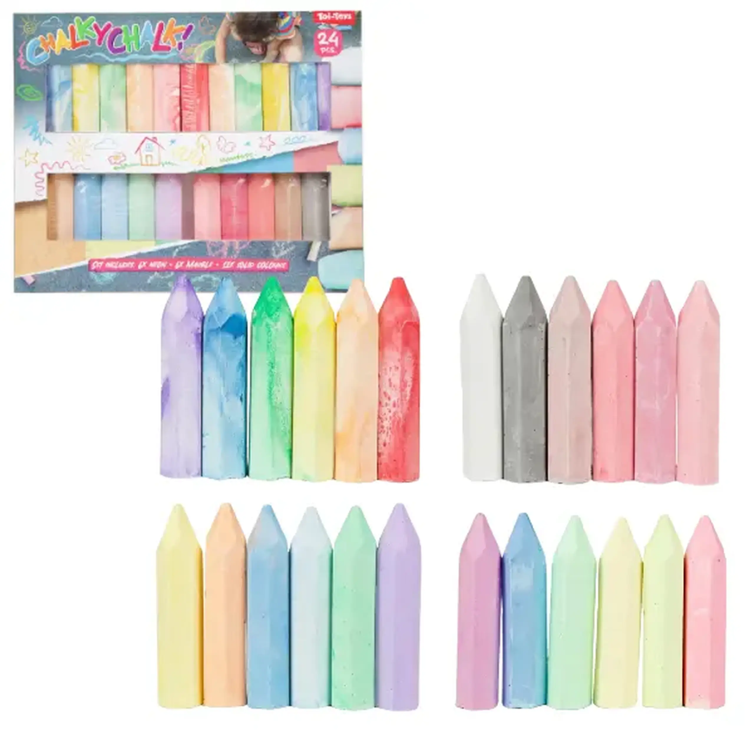 Set de cretă colorată pentru trotuar, 24 buc.