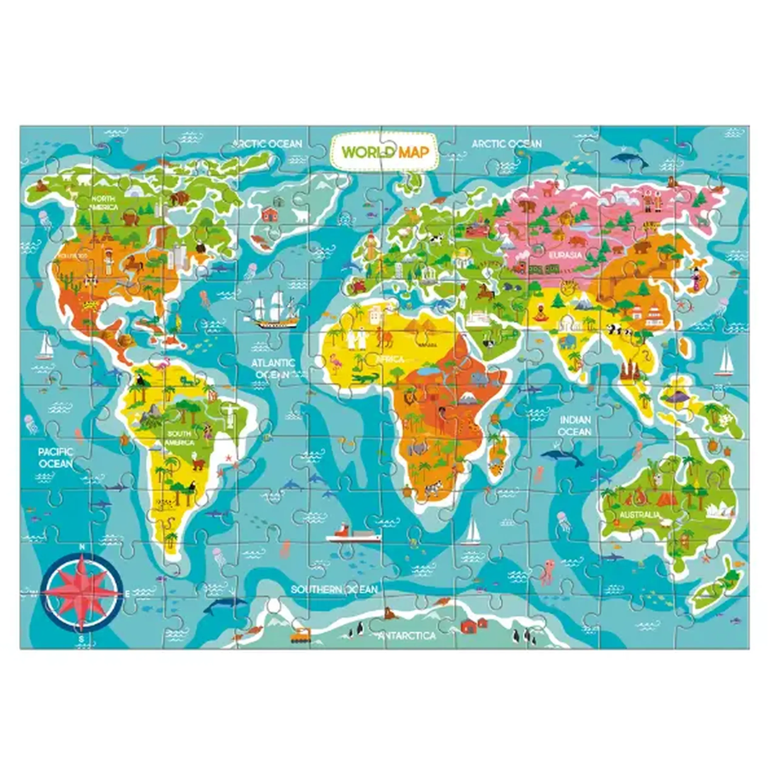 Puzzle "Harta Lumei", 100 elemente