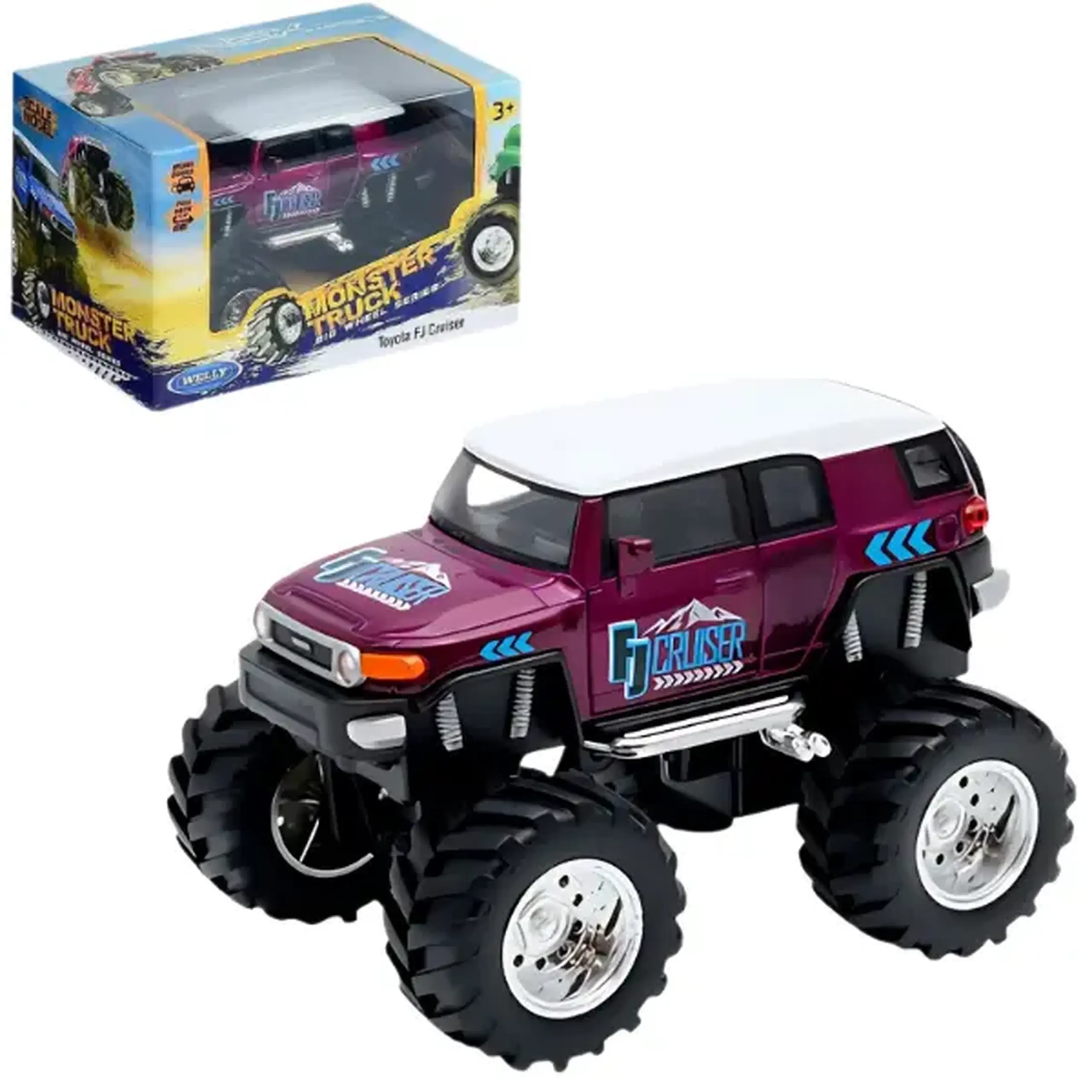 Monster Truck metalic 1:38 Toyota FJ Cruiser, Big Wheel