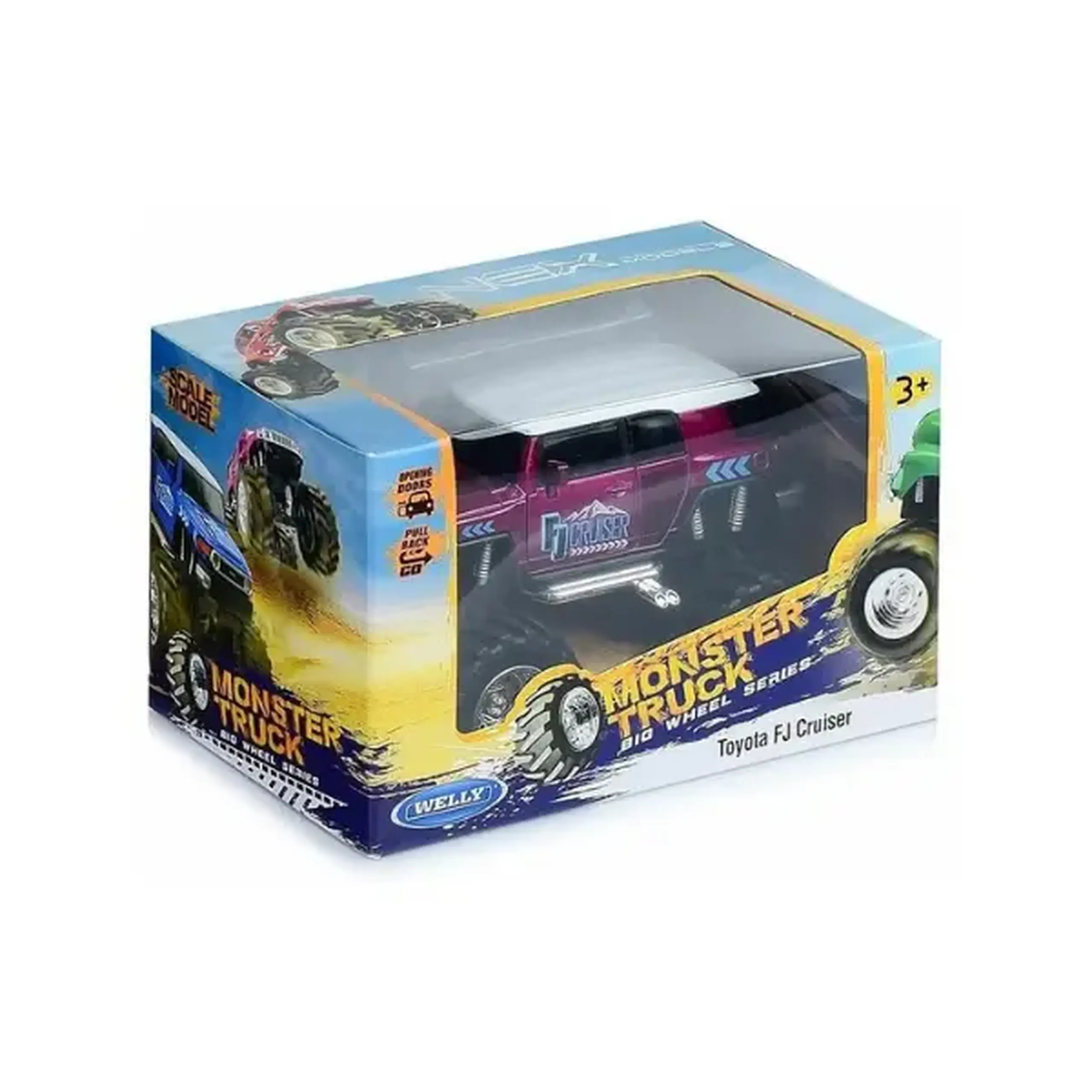 Monster Truck metalic 1:38 Toyota FJ Cruiser, Big Wheel
