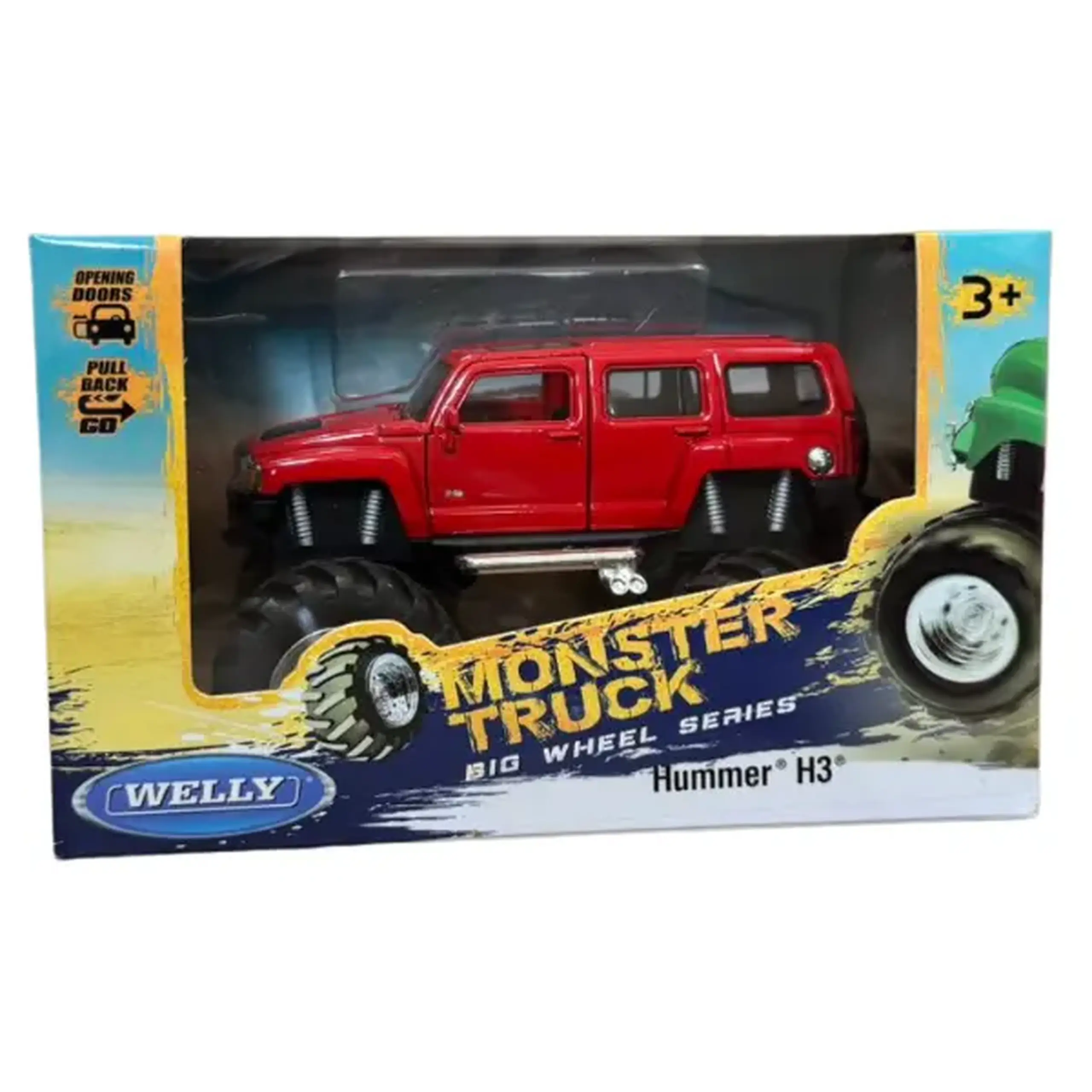Monster Truck metalic 1:38 Hummer H3, Big Wheel