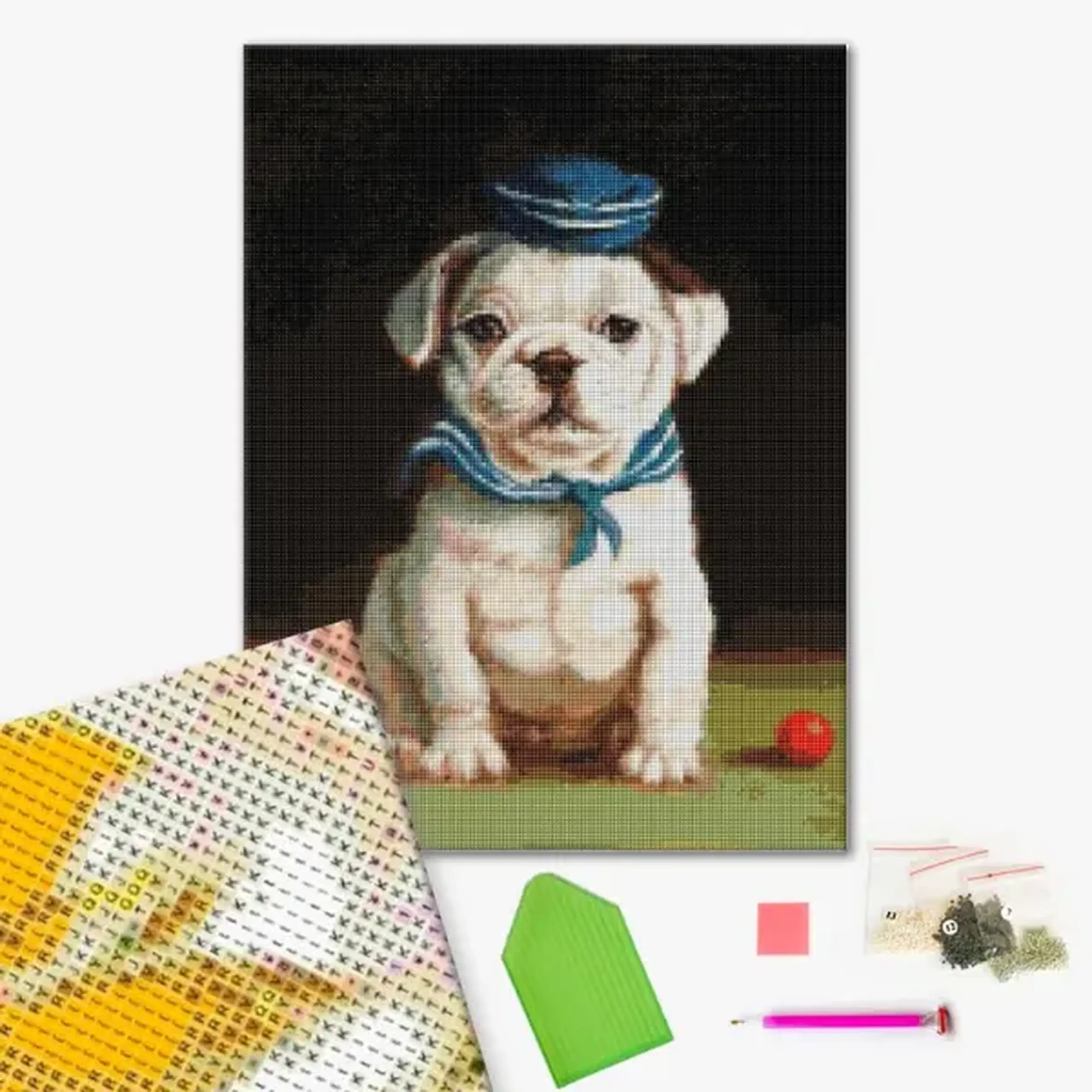 Mozaic cu diamante 40*50 сm (fără cutie) – Bulldog, Lucia Heffernan