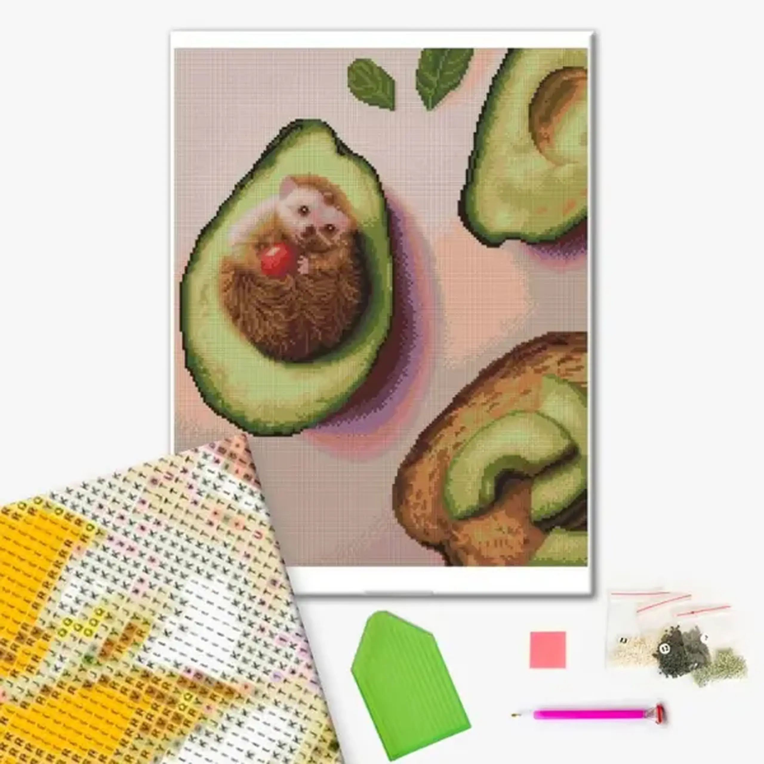 Mozaic cu diamante 40*50 сm (fără cutie) – Toast cu avocado, Lucia Heffernan