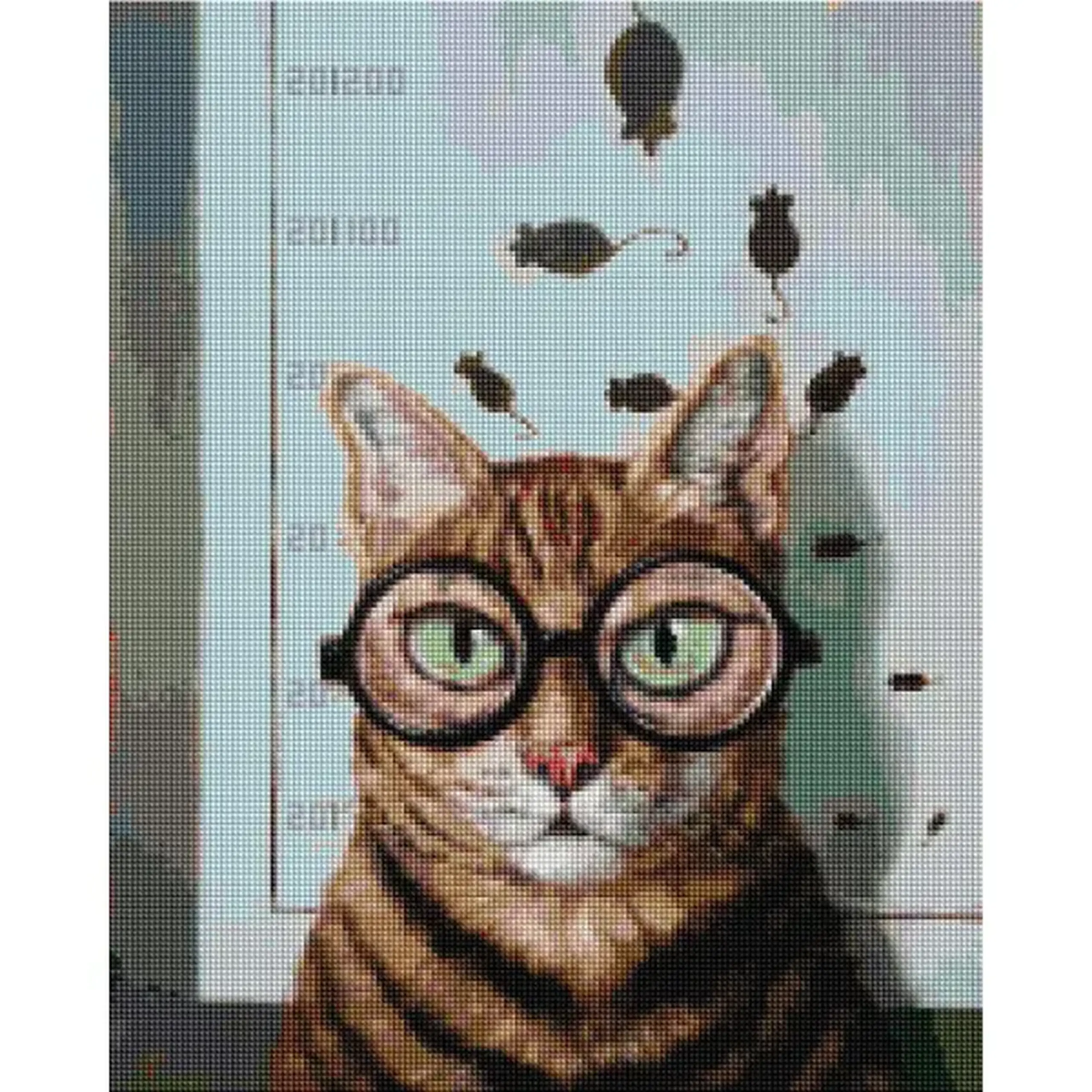 Mozaic cu diamante 40*50 сm (fără cutie) – Testul de vedere al pisicuței, Lucia Heffernan