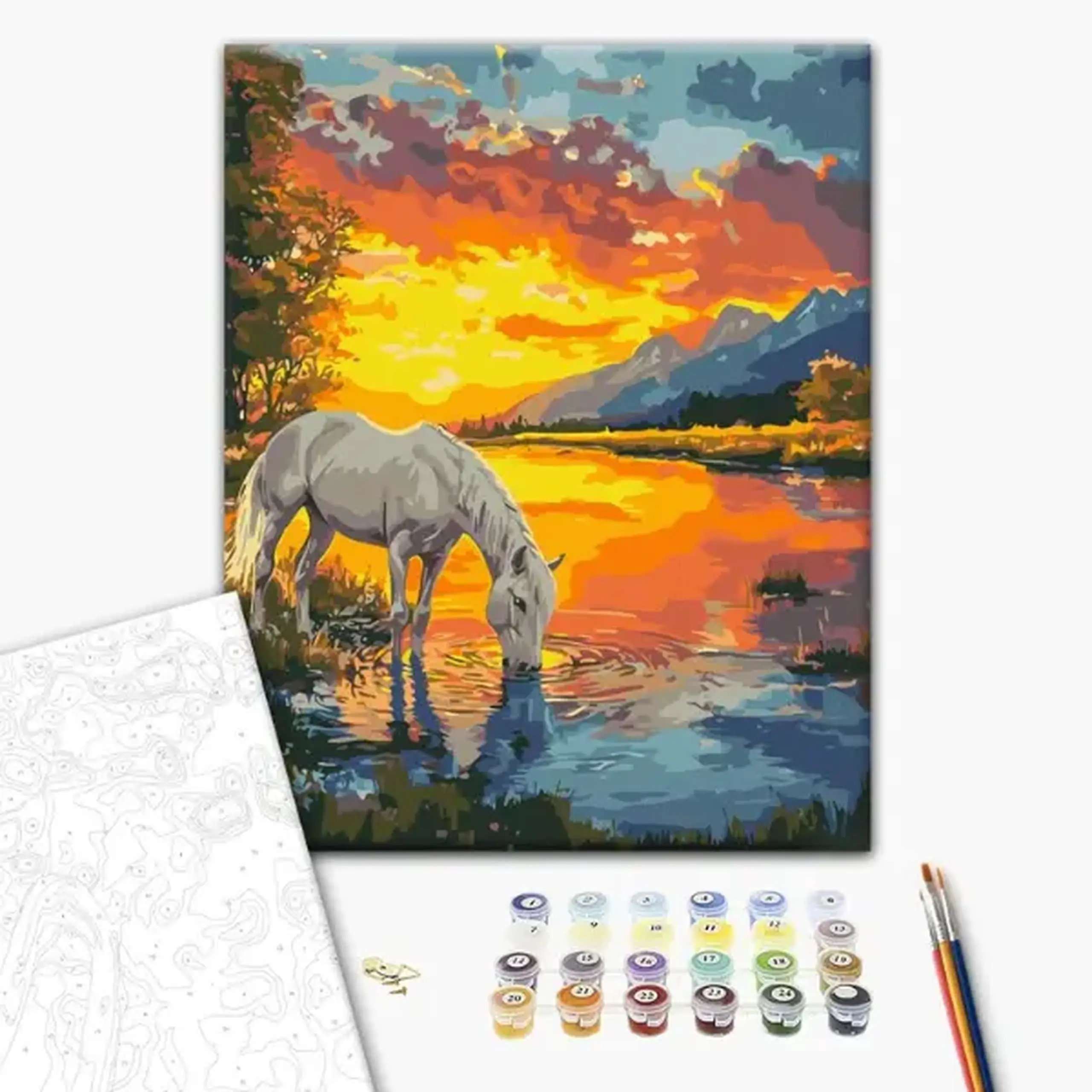 Pictură pe numere 40х50 cm (fără cutie) – Un cal în zori