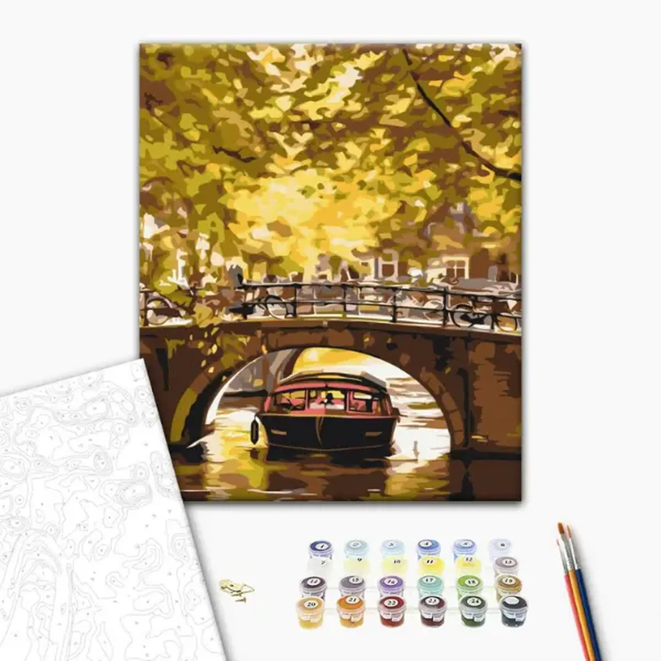 Pictură pe numere 40x50 cm (fără cutie) – Plimbare cu barca pe canale