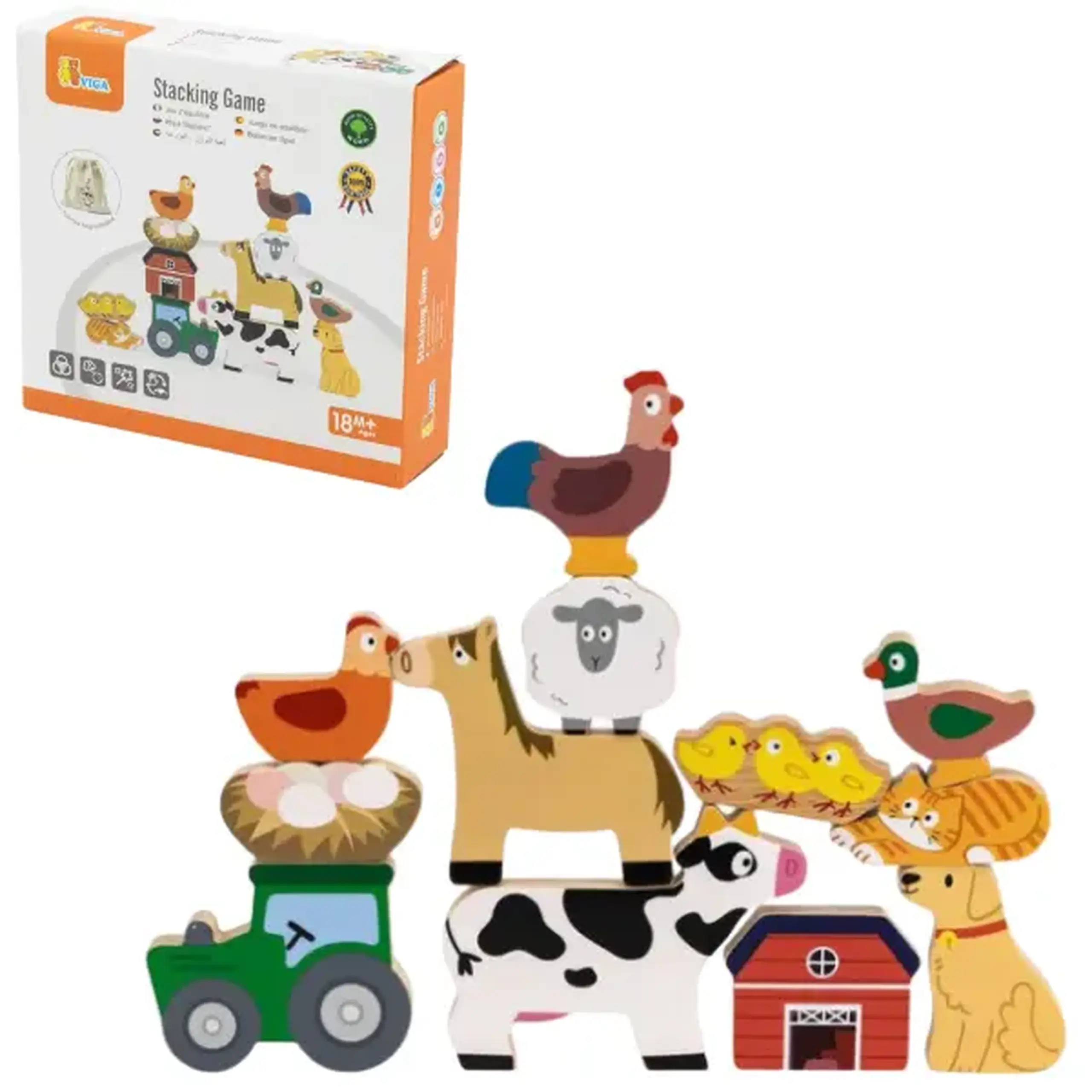 Set de figurine din lemn „Ferma”