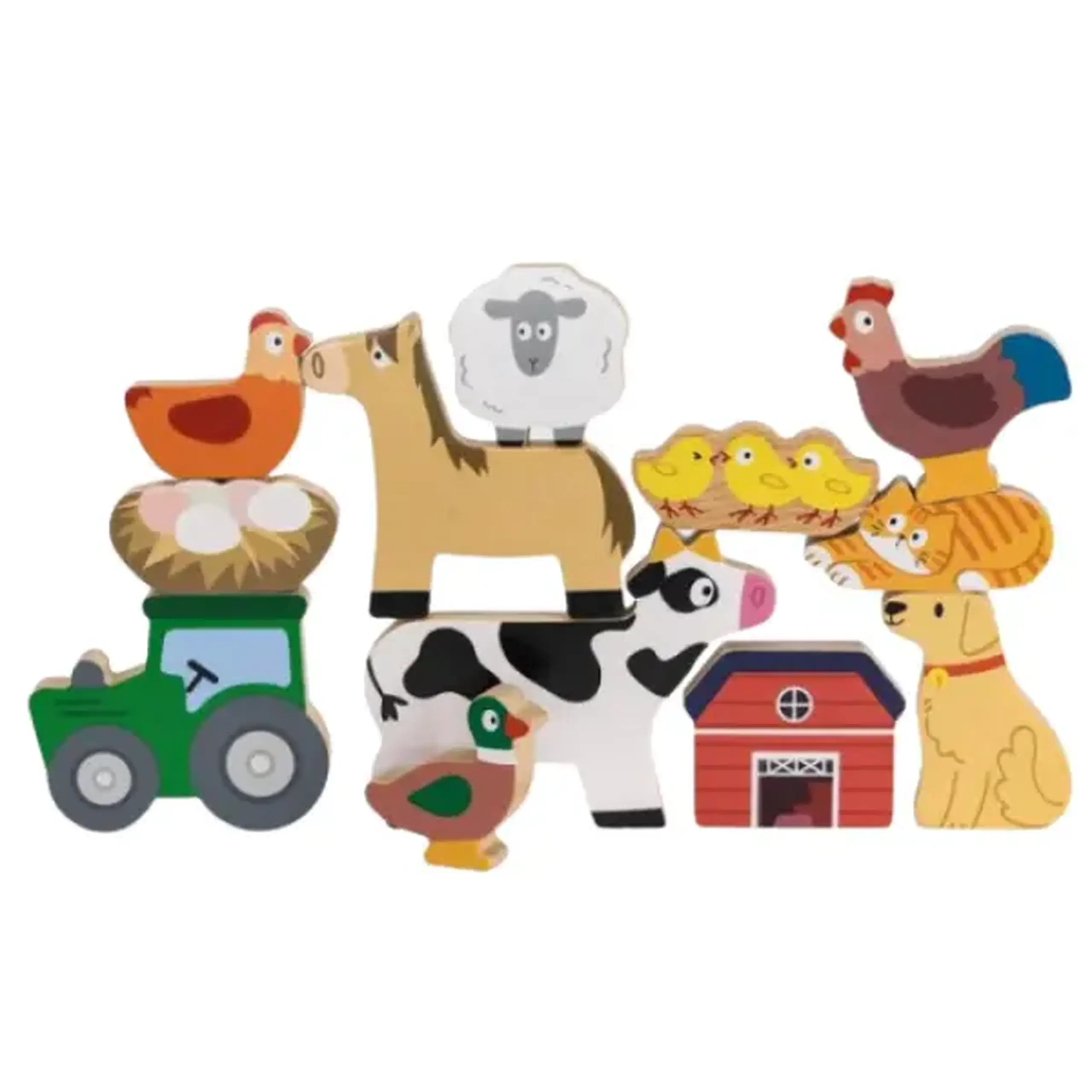 Set de figurine din lemn „Ferma”
