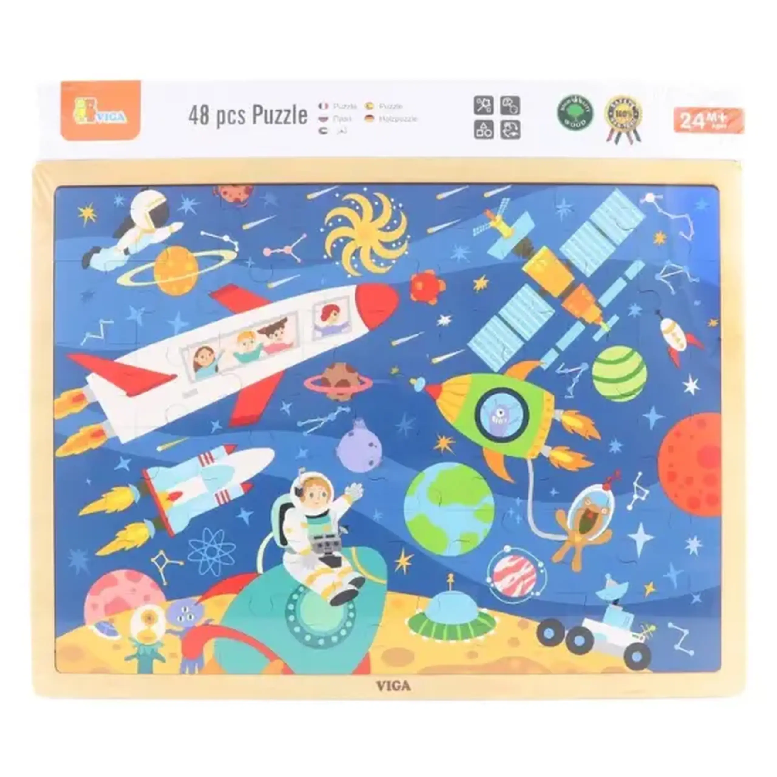 Puzzle din lemn "Spațiu" 48 elem.