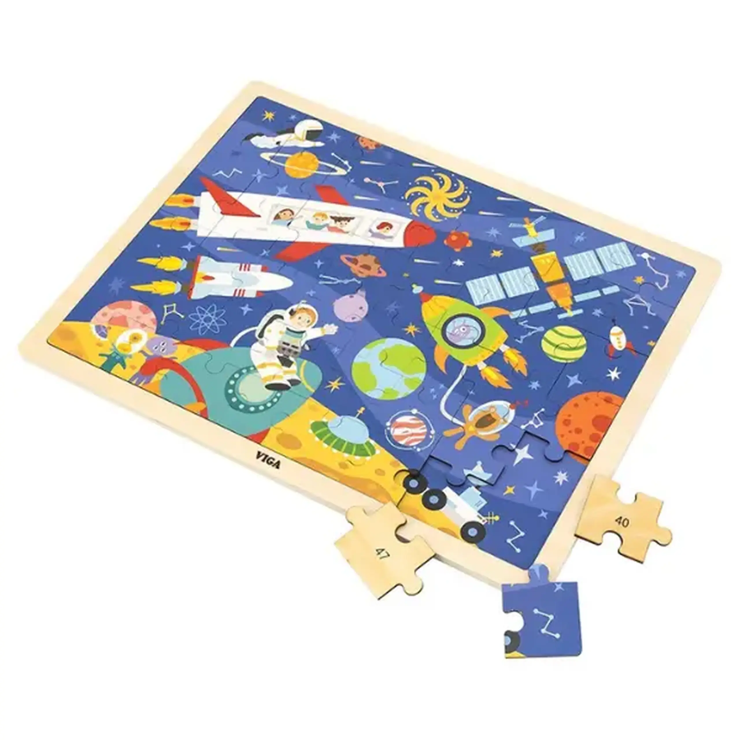 Puzzle din lemn "Spațiu" 48 elem.