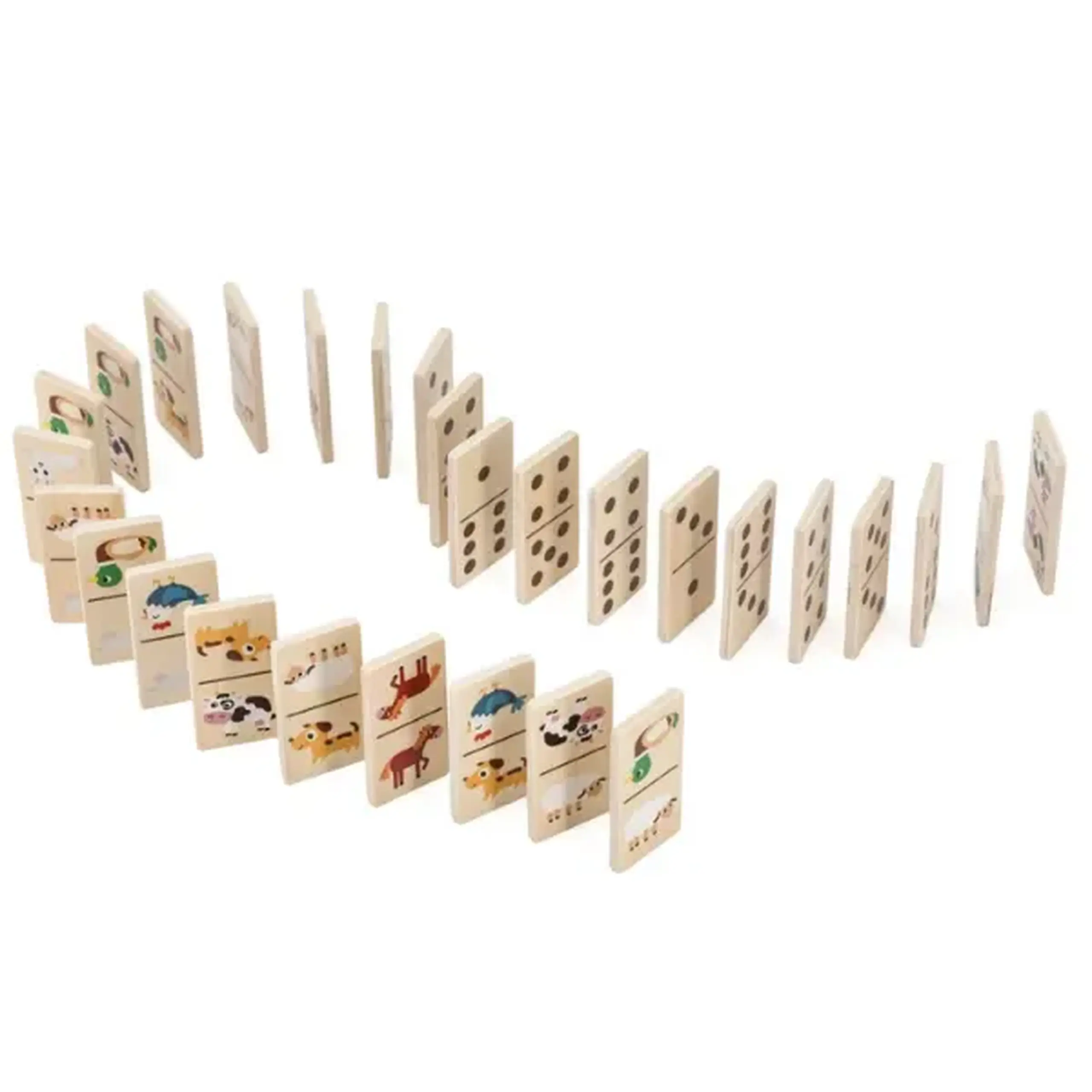 Domino din lemn 2în1 „Animale și numere”