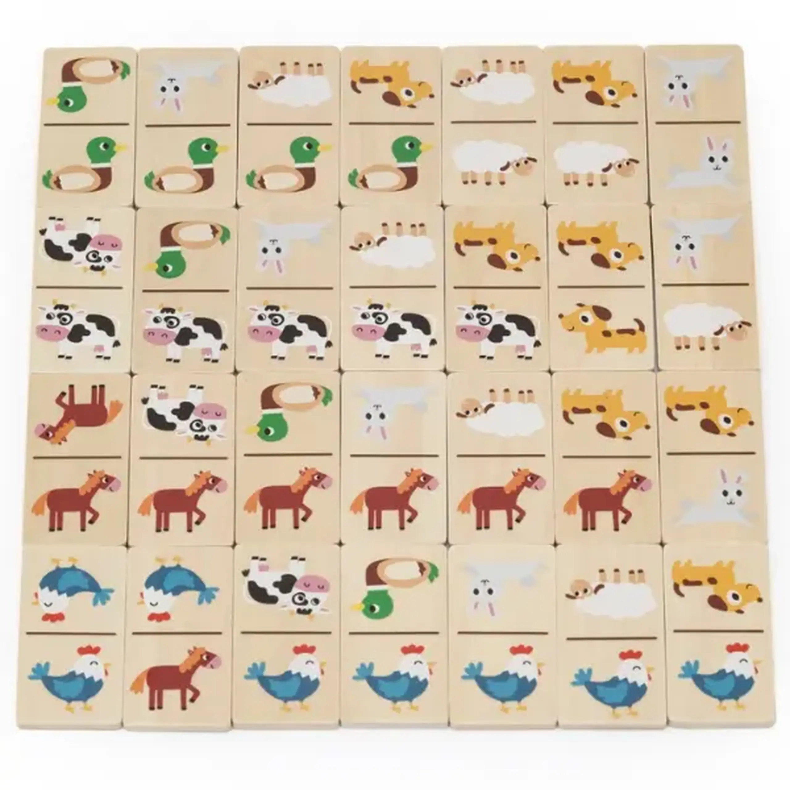 Domino din lemn 2în1 „Animale și numere”