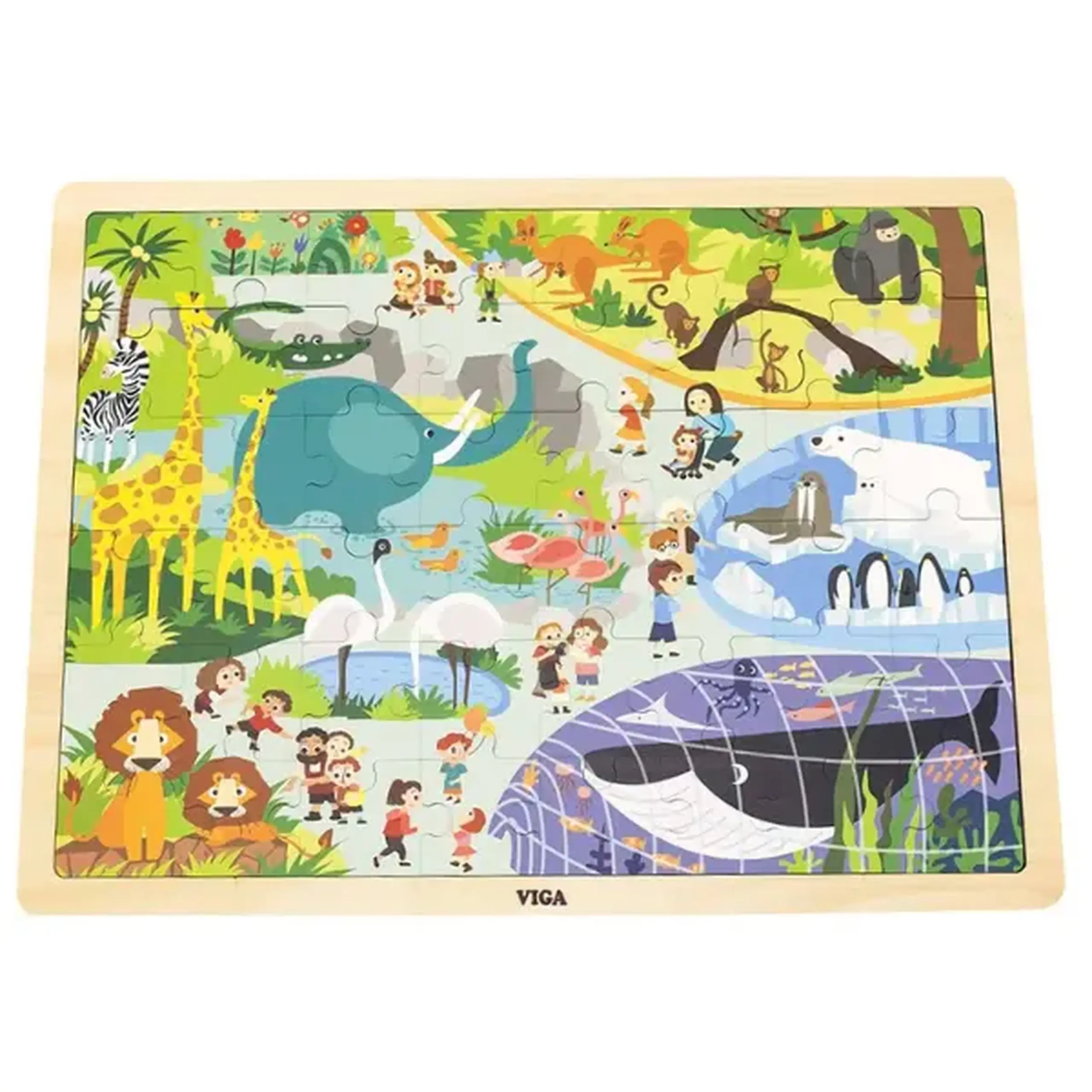 Puzzle din lemn "Grădina zoologică" 48 elem.
