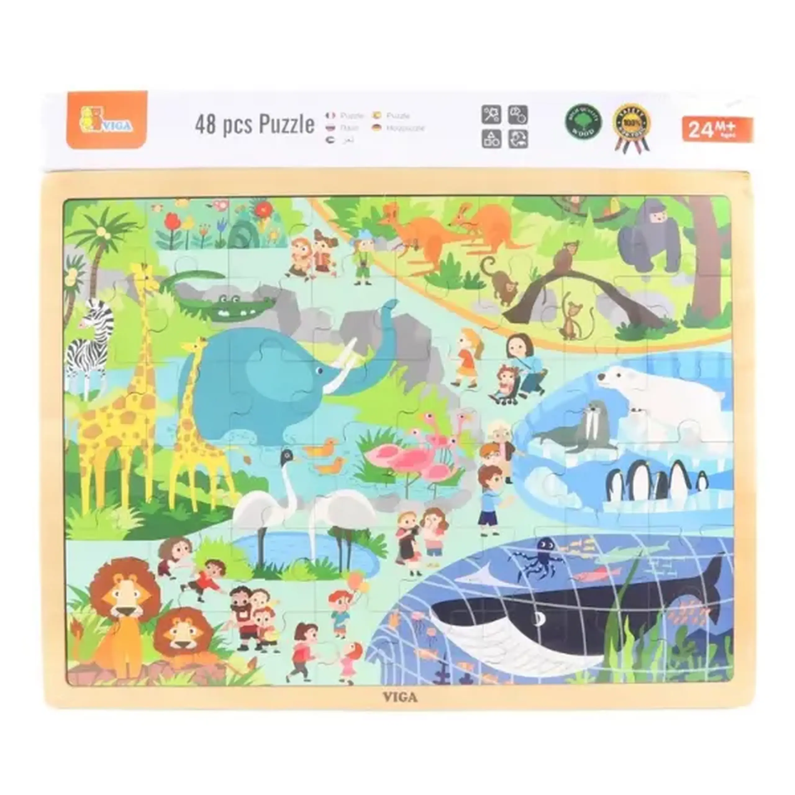 Puzzle din lemn "Grădina zoologică" 48 elem.