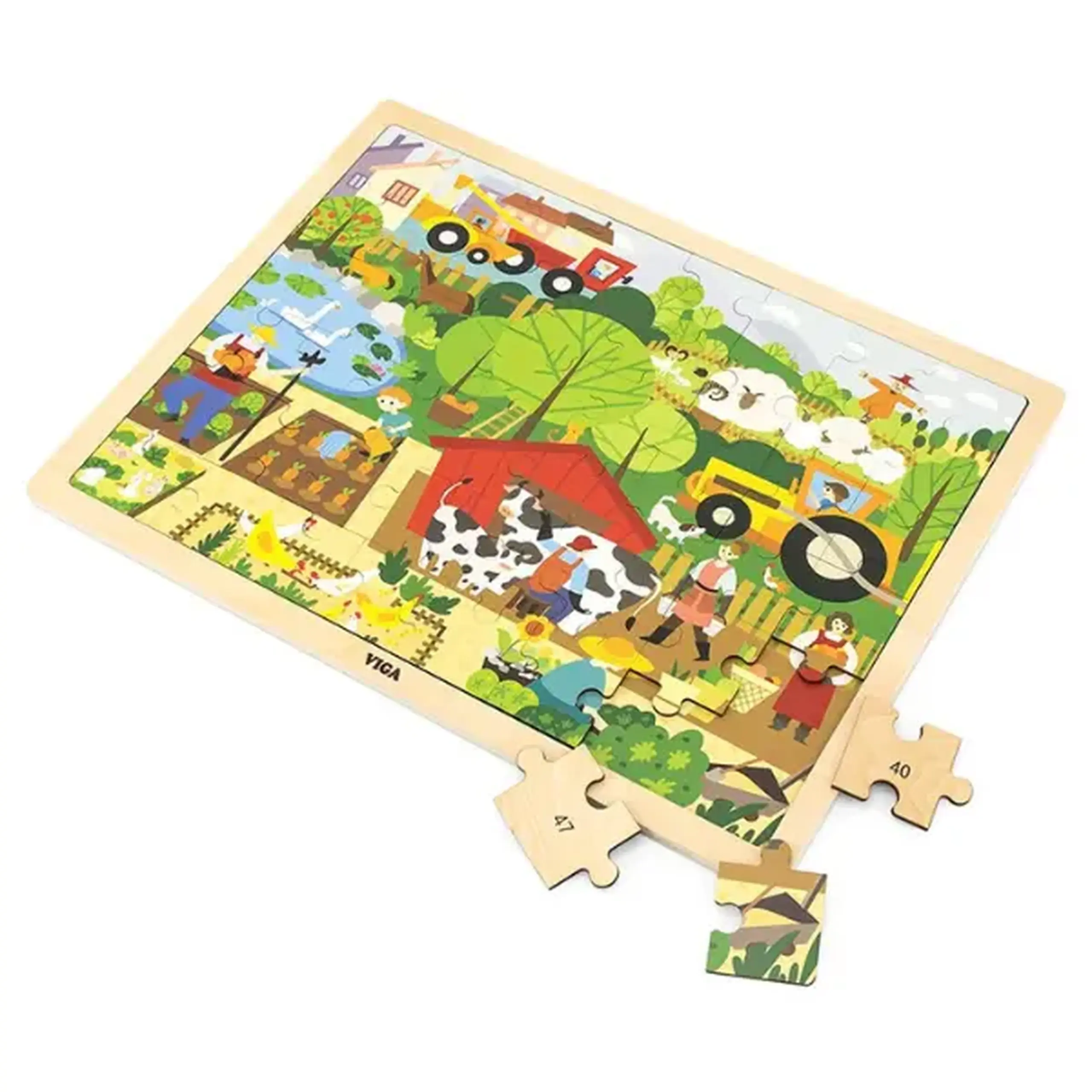 Puzzle din lemn "Fermă" 48 elem.