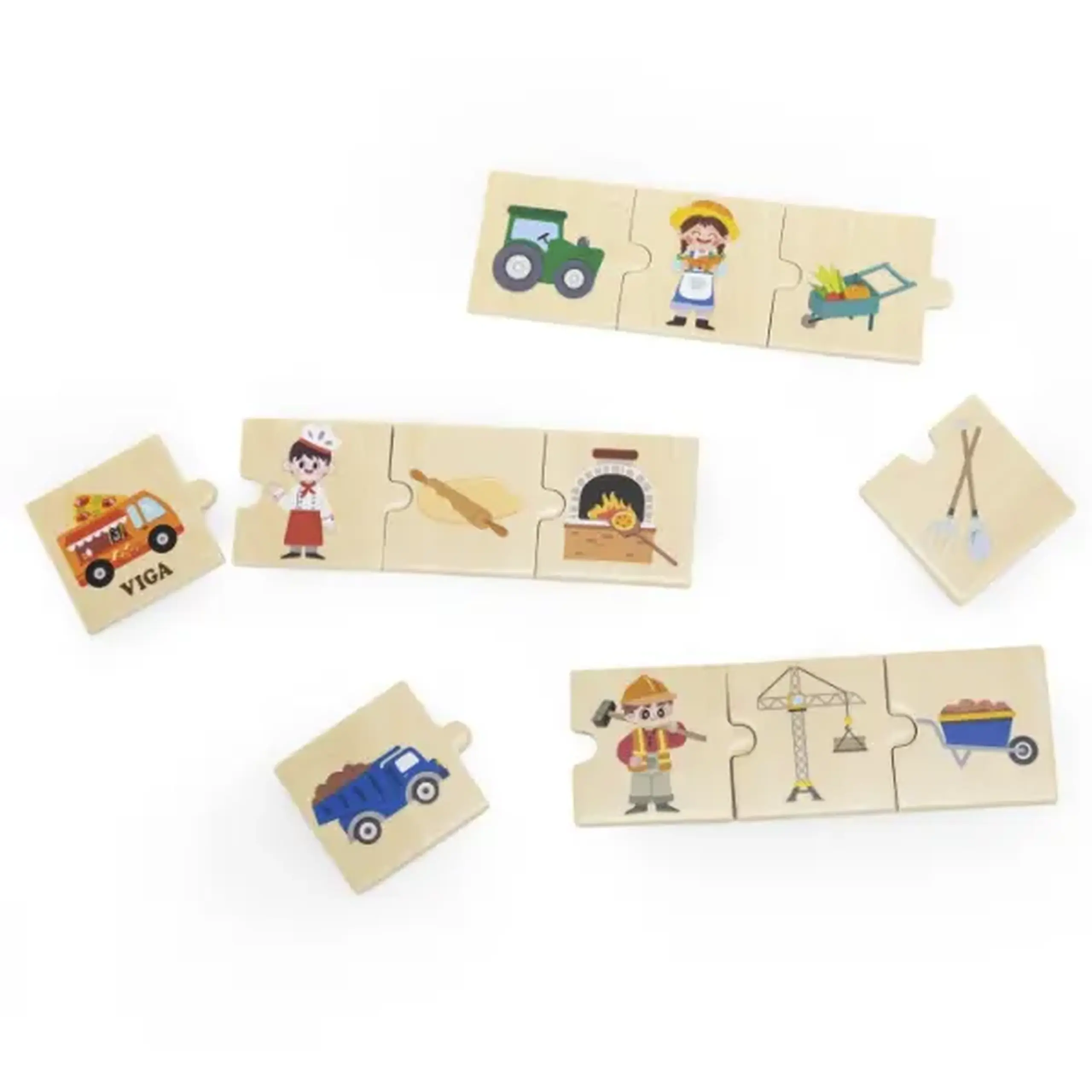 Joc logic de puzzle „Profesii și unelte” 24 elem.