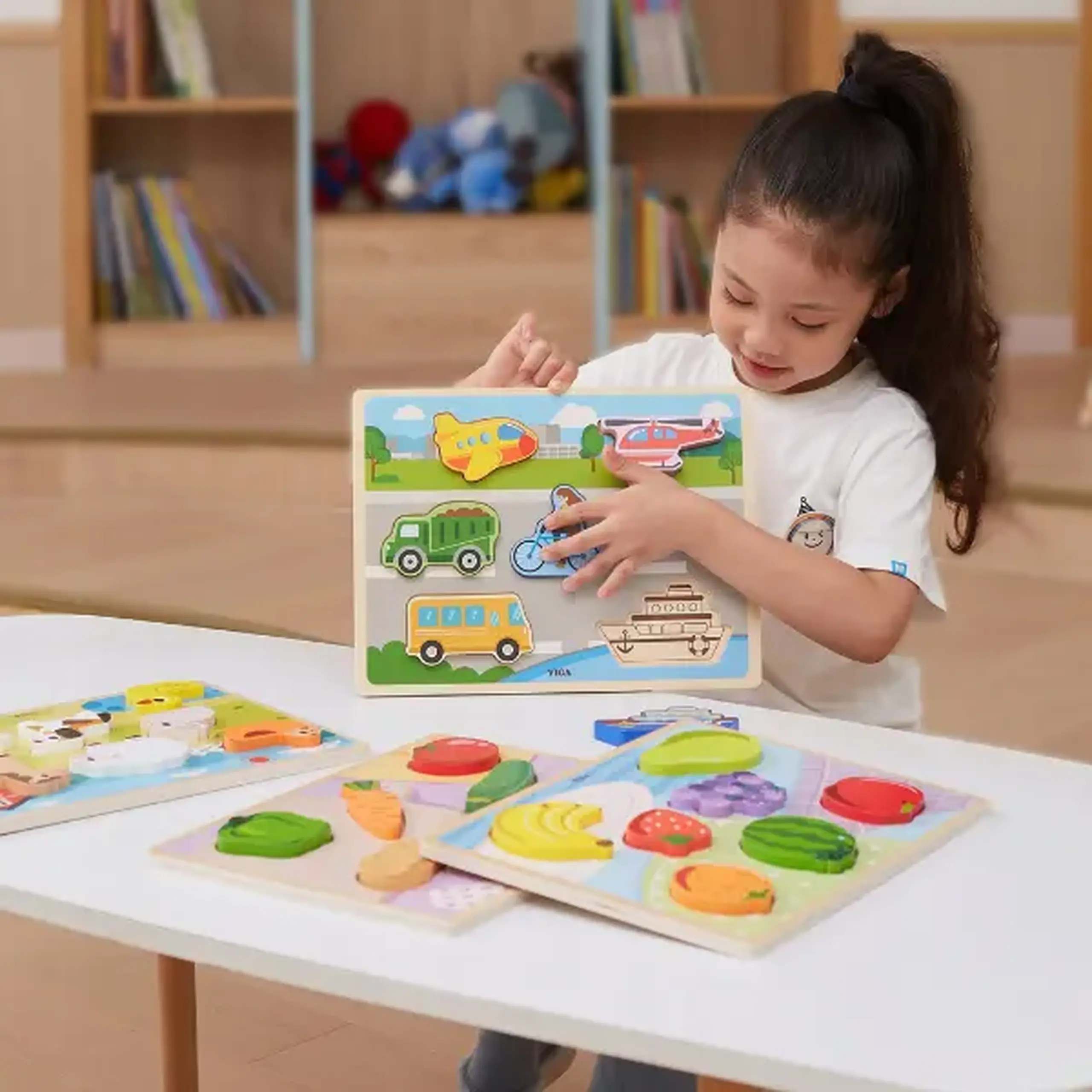 Puzzle tactil - inserție "Transport", 7 elem.