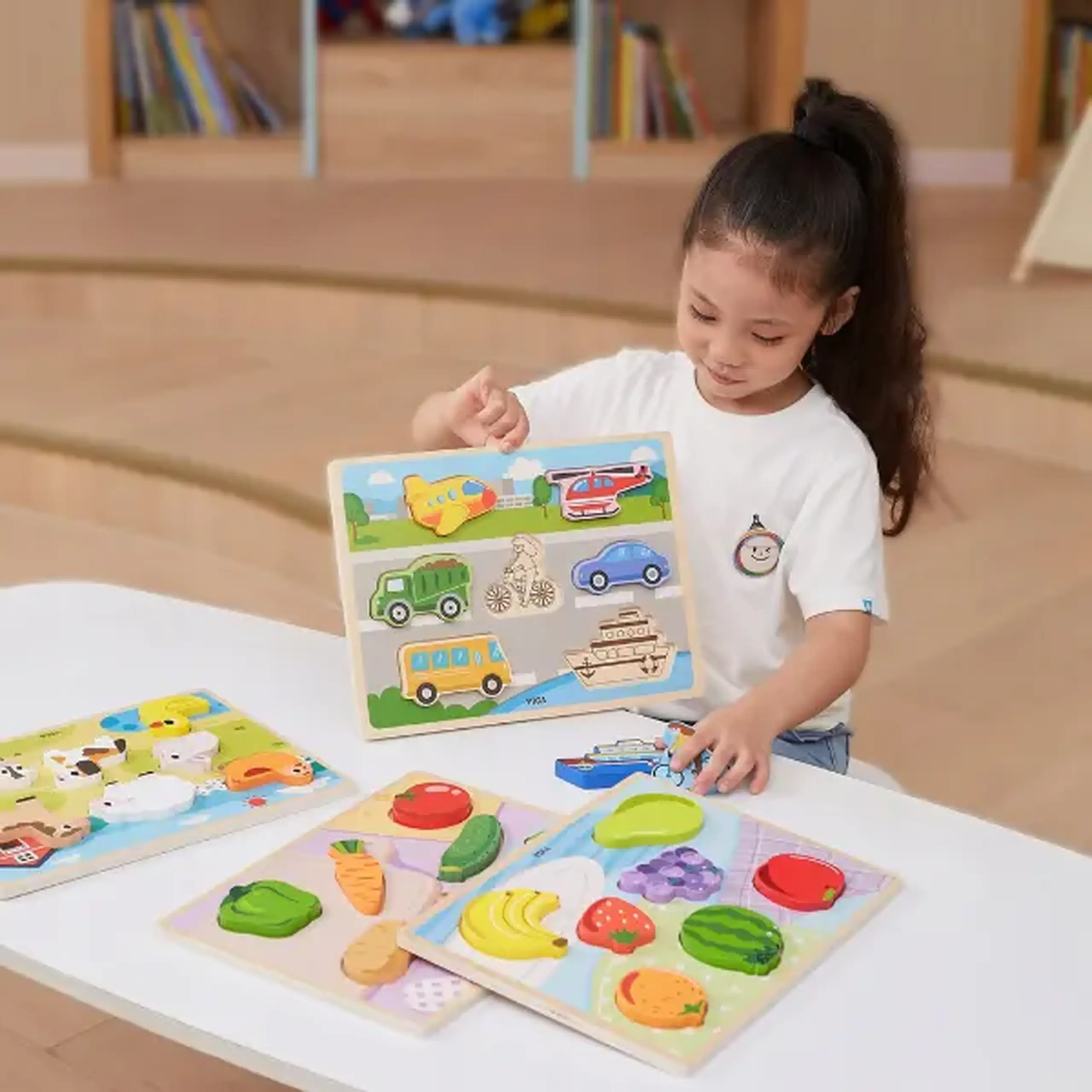 Puzzle tactil - inserție "Transport", 7 elem.