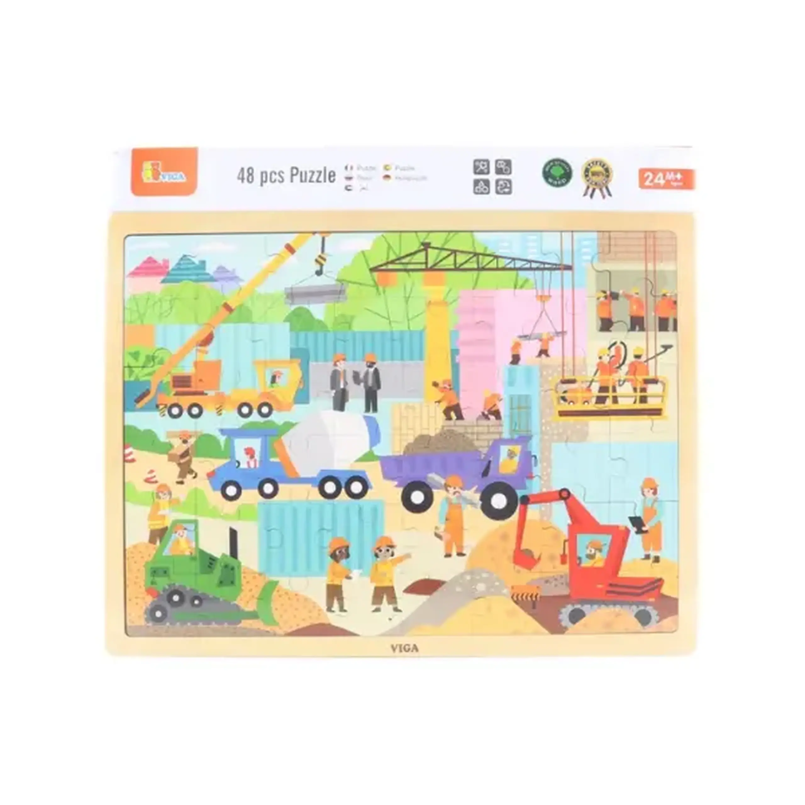 Puzzle din lemn "Șantier" 48 elem.